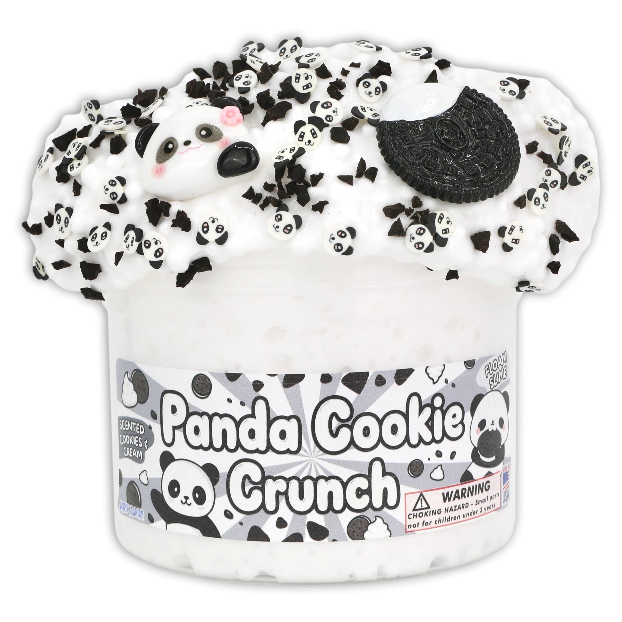 Panda Cookie Crunch Floam Crunchy Slime - Shop Slimes - DopeSlime