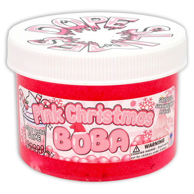 Pink Christmas Boba Clear Slime - Shop Christmas Slimes