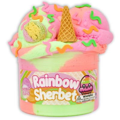 Rainbow Sherbet Unique Textured Slime - Shop Slime - Dope Slimes