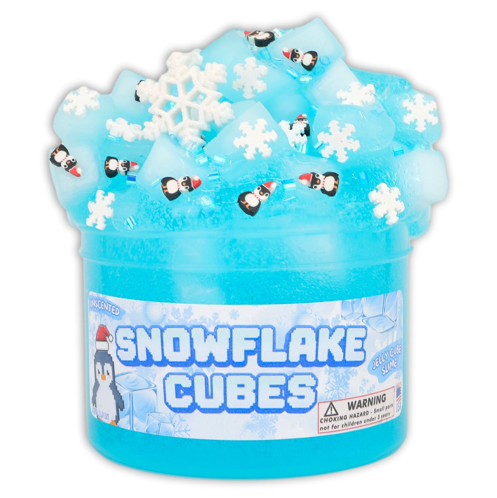 Snowflake Cubes Jelly Cube Slime - Shop Winter Slimes - DopeSlime