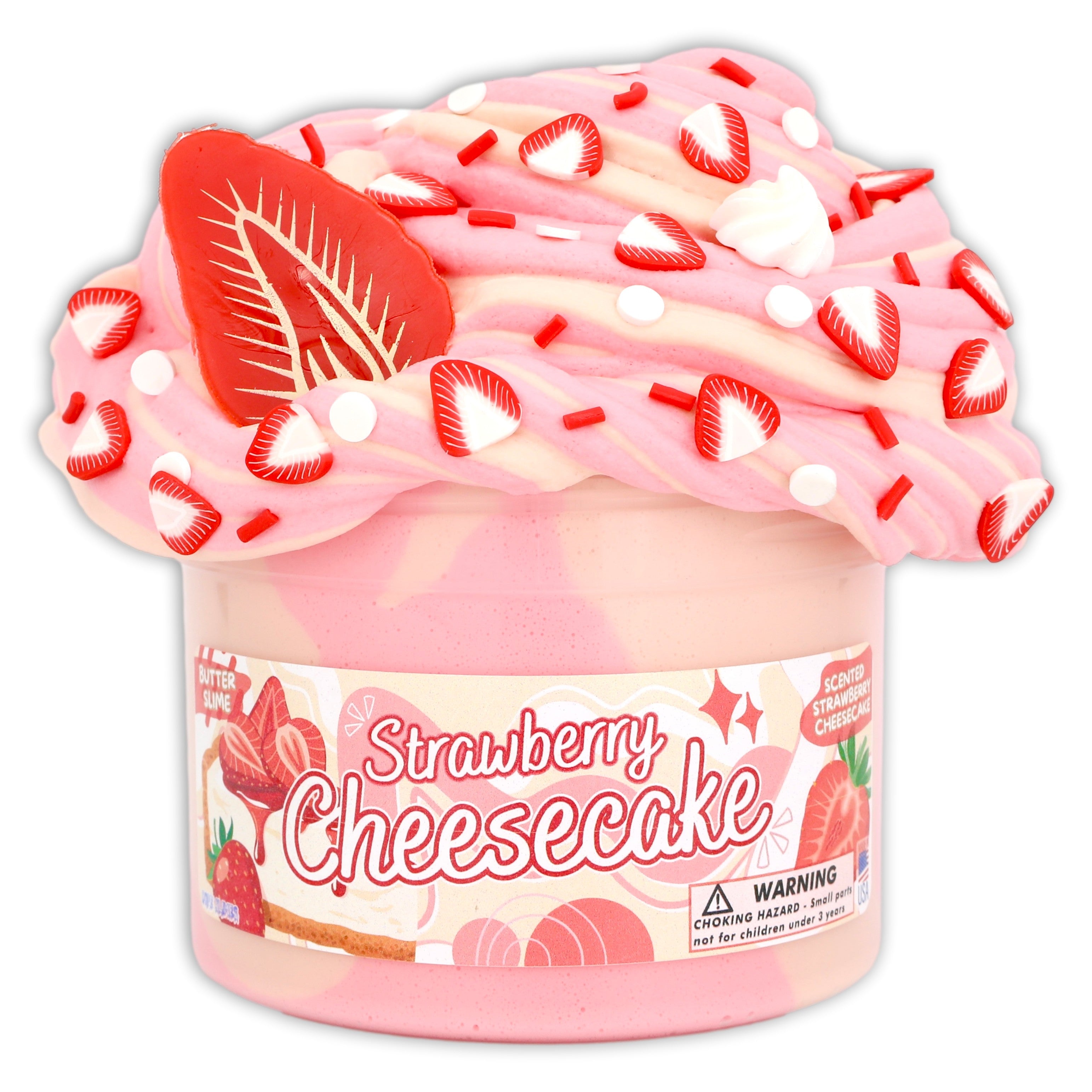 Strawberry Cheesecake Scented Butter Slime - Shop Slimes - Dope Slimes