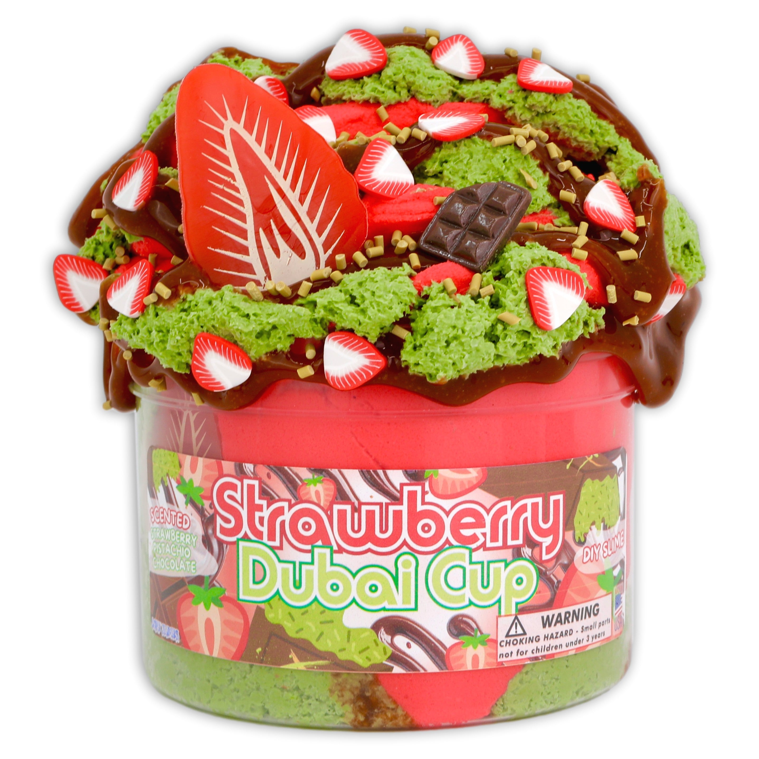 Strawberry Dubai Cup - Shop DIY Valentines Slime - Dope Slimes