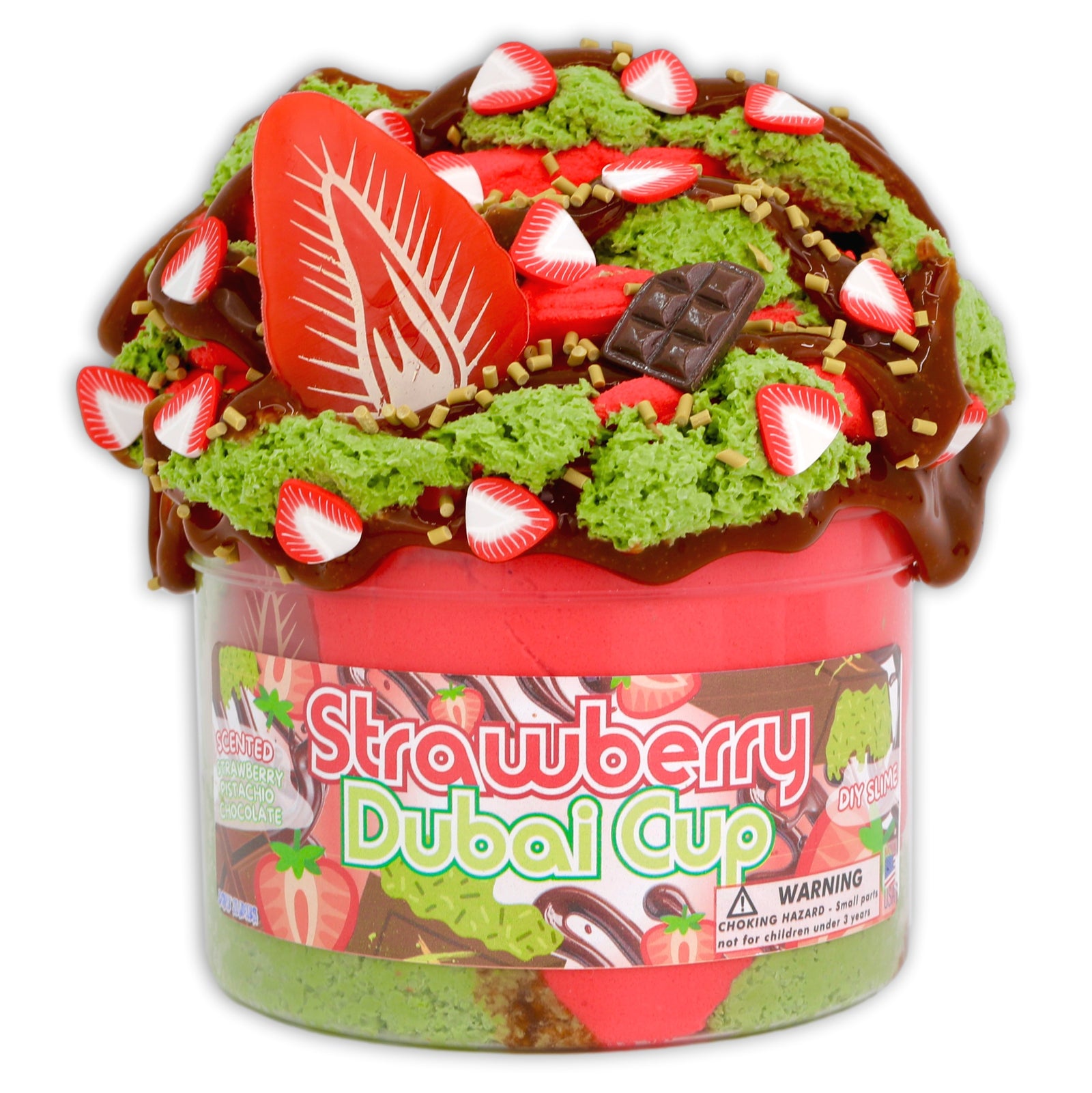 Strawberry Dubai Cup - Shop DIY Valentines Slime - Dope Slimes