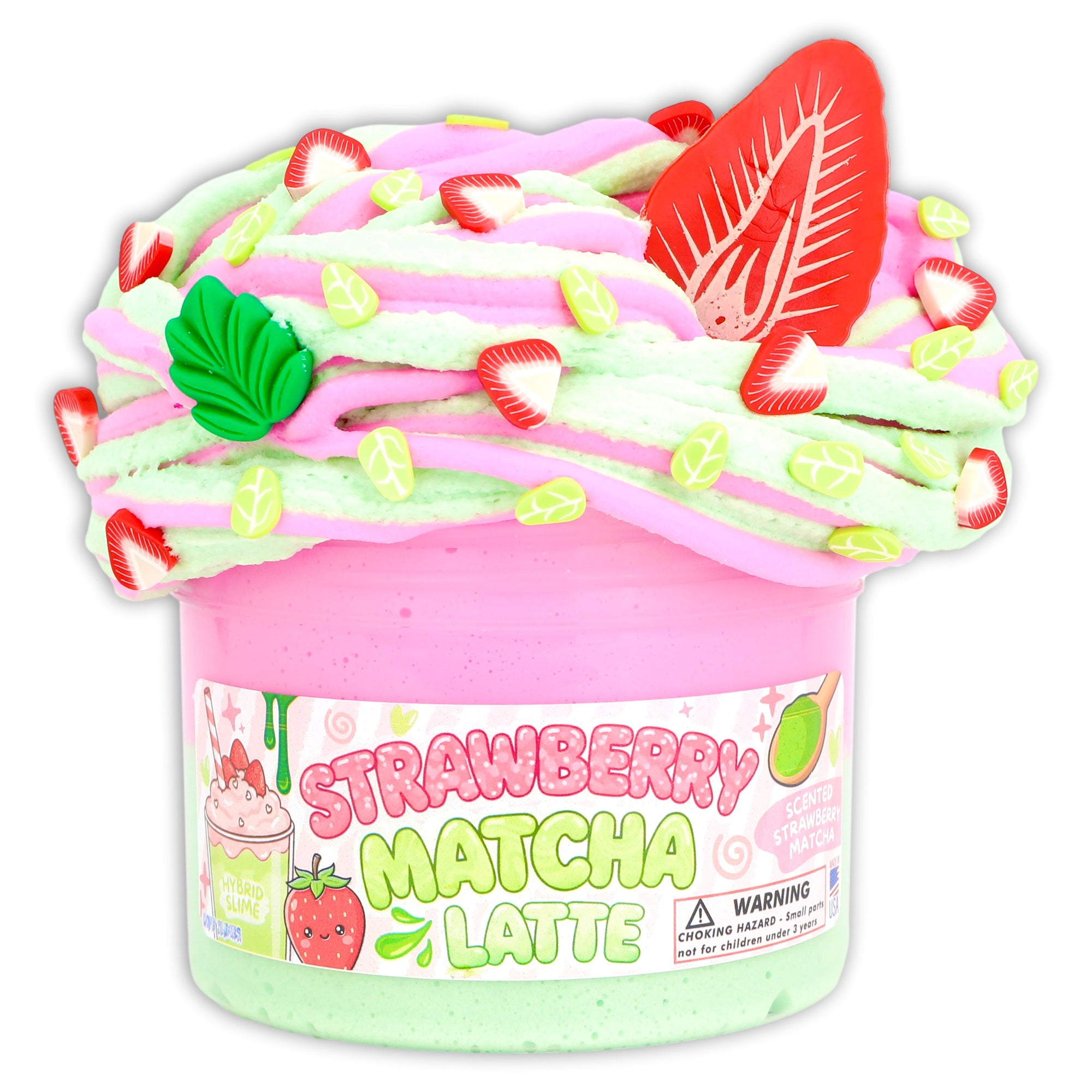 Strawberry Matcha Latte Hybrid Slime - Shop Slimes - Dope Slimes