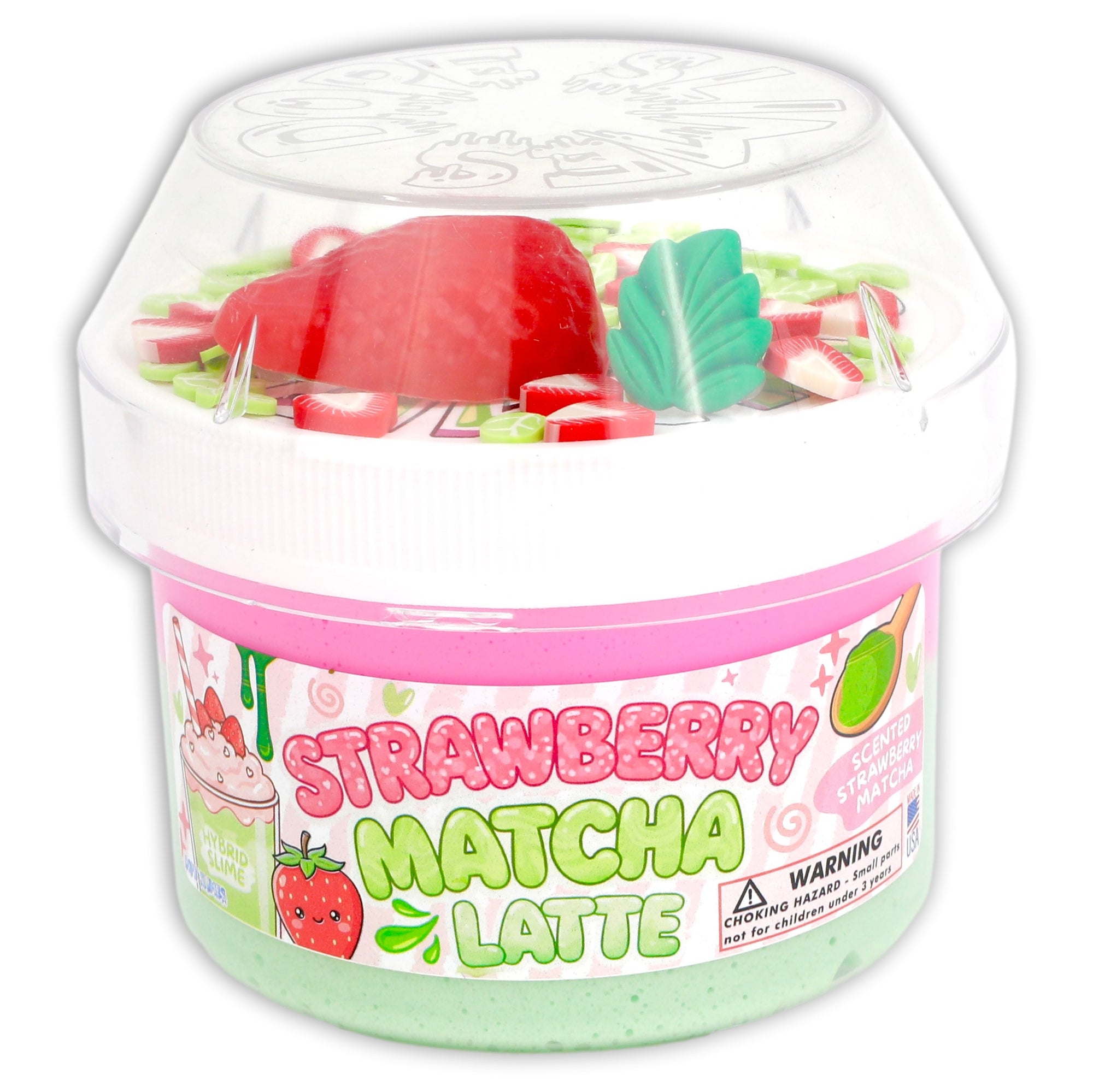 Strawberry Matcha Latte Hybrid Slime - Shop Slimes - Dope Slimes