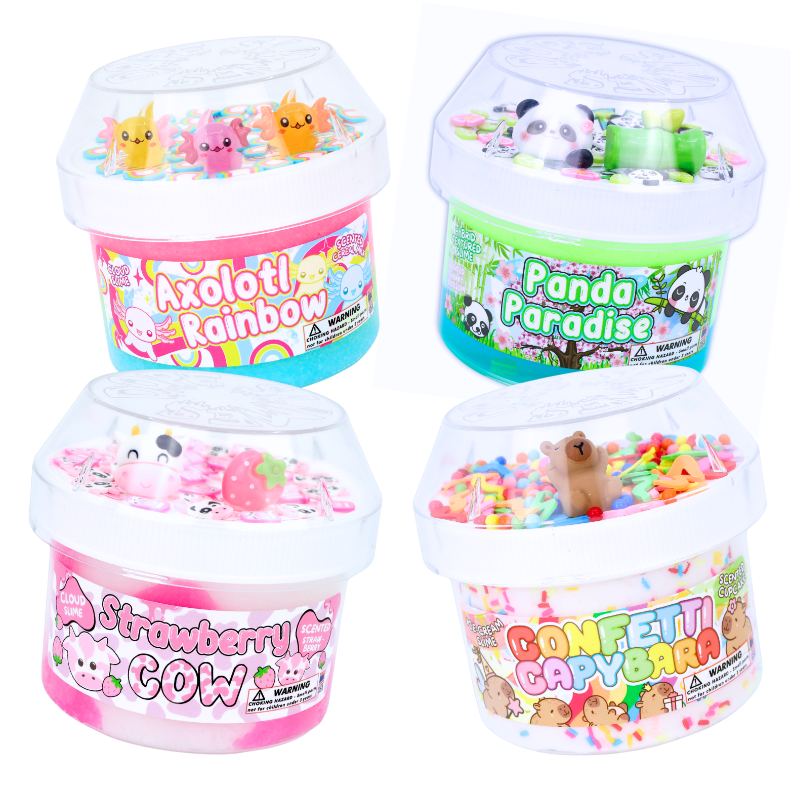 Capybara Axolotl Panda Cow Slime Multi-pack Kit - 32 fl/oz Slime Set - Shop Slime