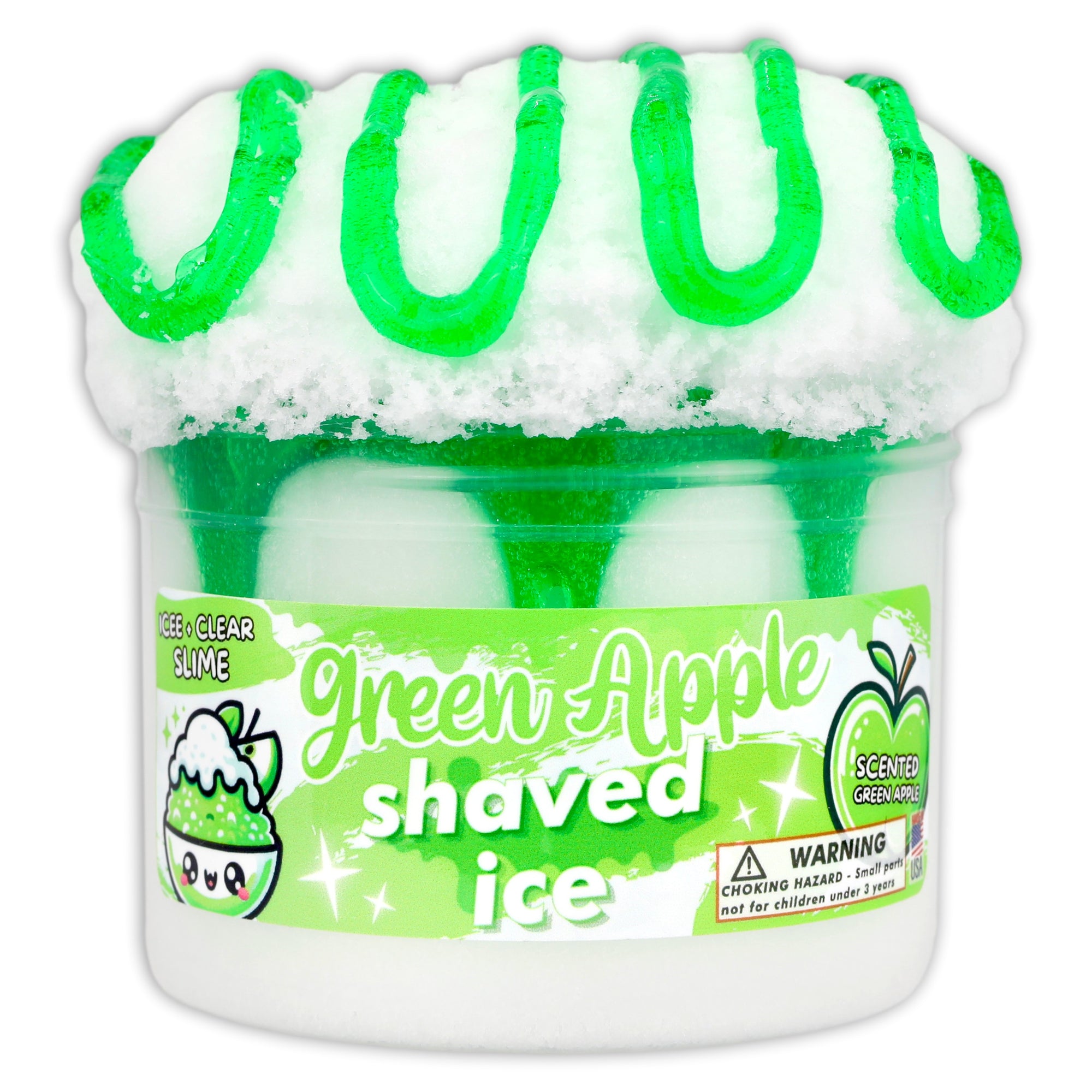 Green Apple Shaved Ice Slime - Shop Slime - Dope Slimes