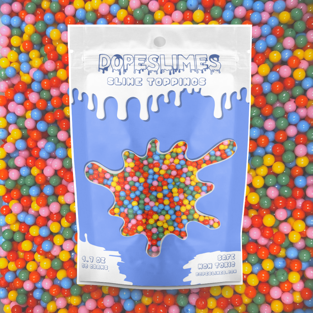 Rainbow Pearl Boba Sprinkles - Shop Slime Toppings - Dope Slimes