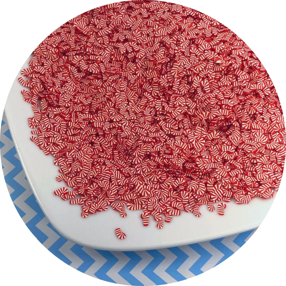 Candy Cane Fimo Slices