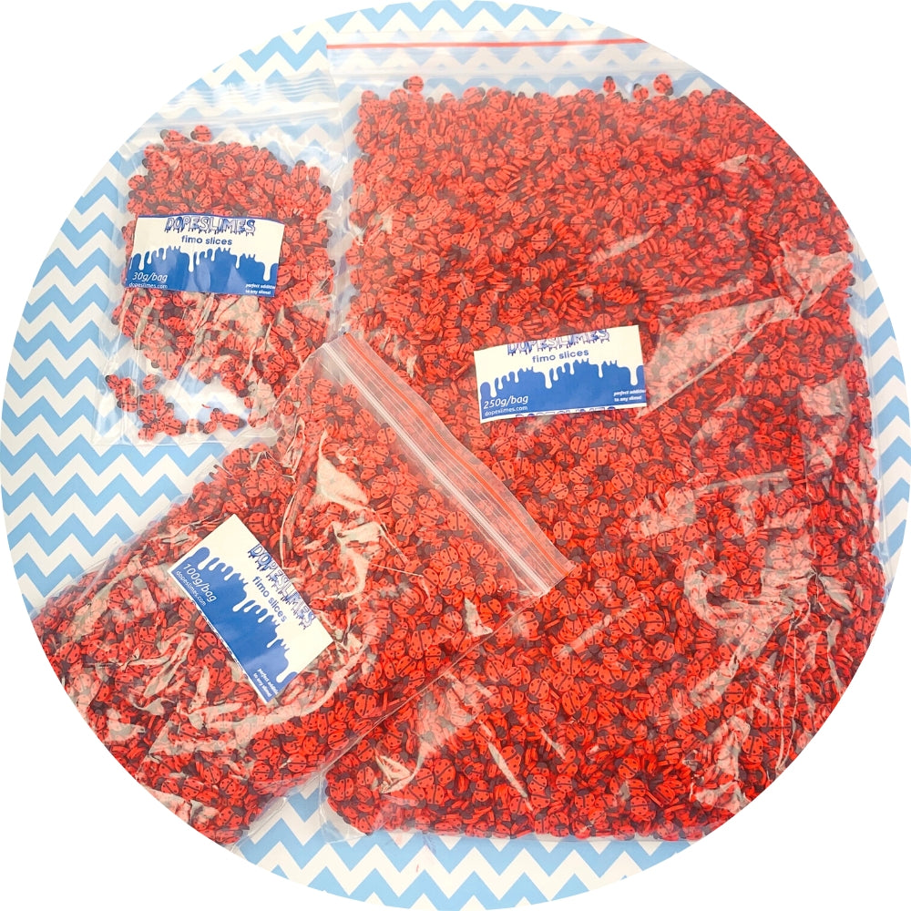 Lady Bug Fimo Slices - Slime Fimo Slices - Shop Slime Supplies