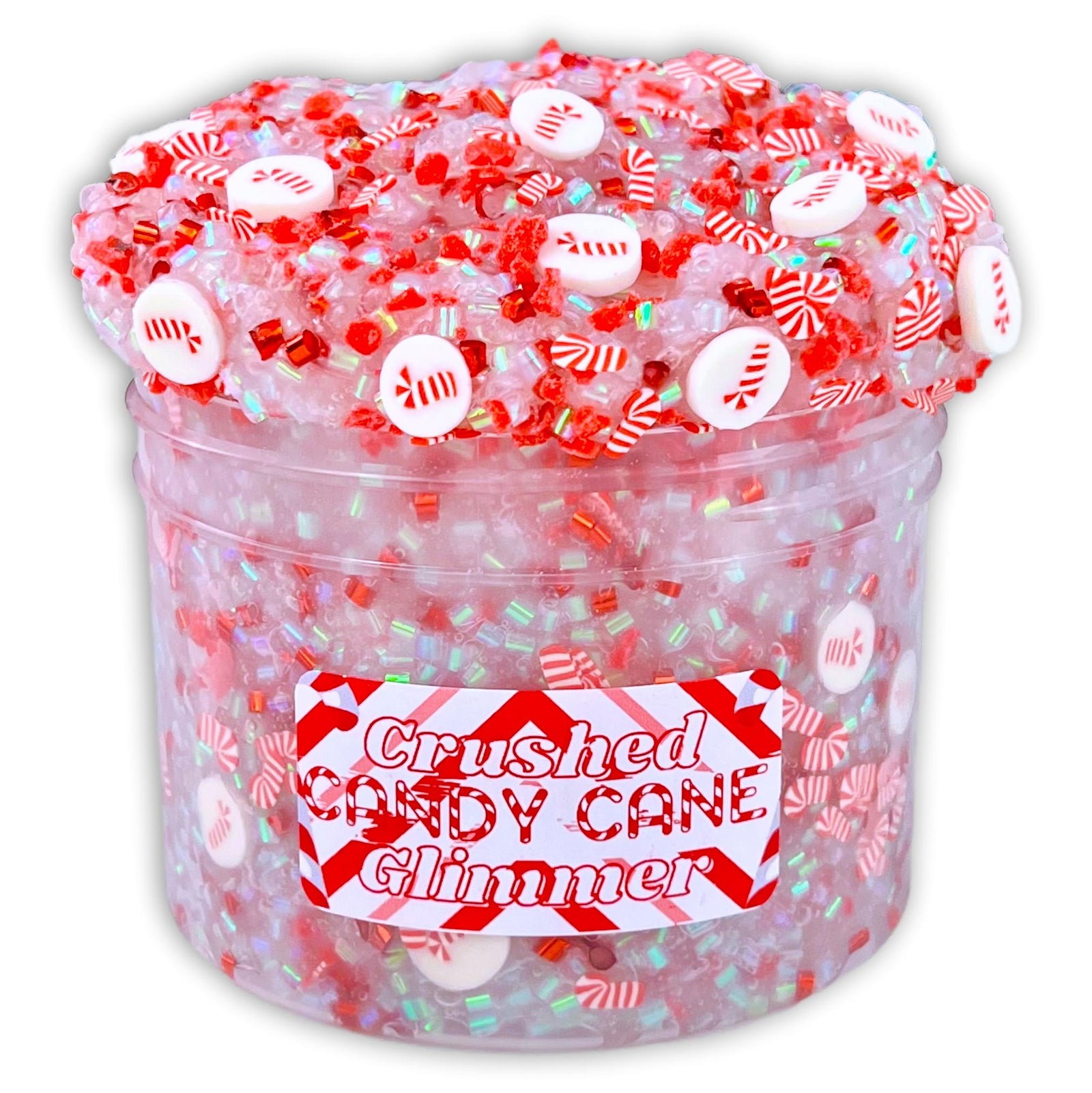 Crushed Candy Cane Glimmer Christmas Bingsu Slime - Shop - Dope Slimes
