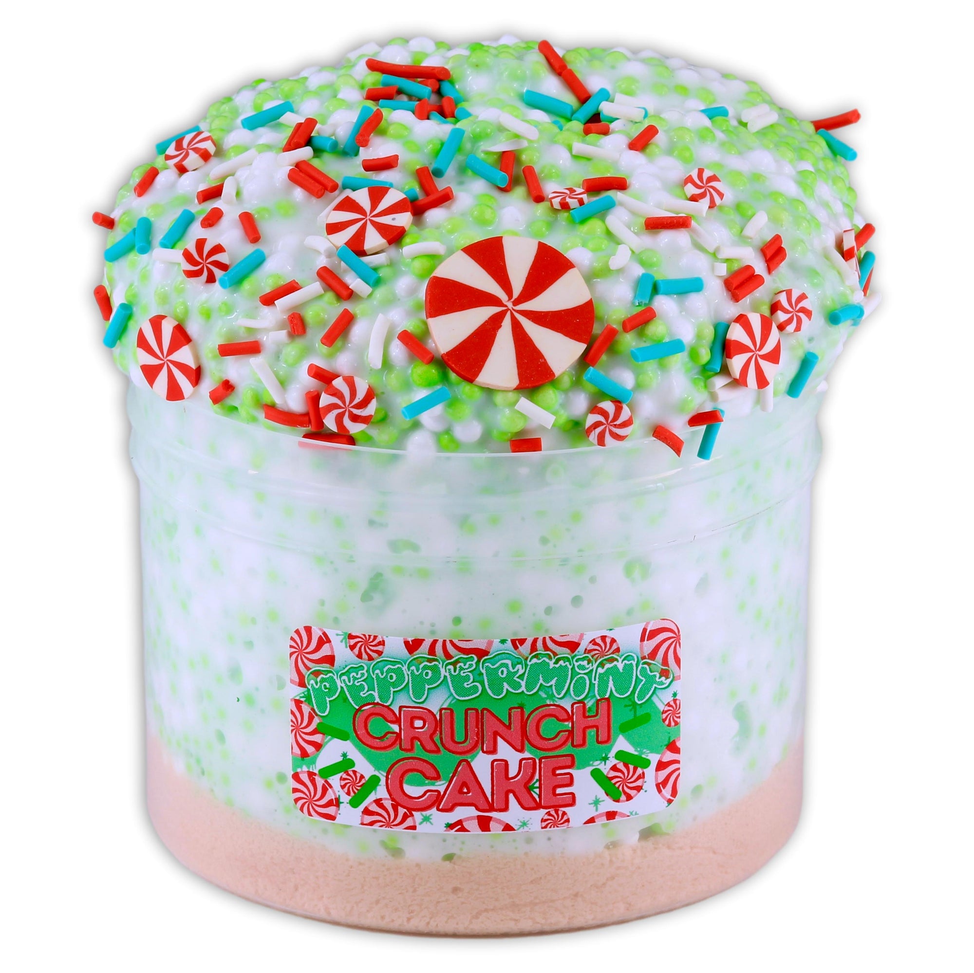 Peppermint Crunch Cake - Christmas Floam SlimePeppermint Crunch Cake Christmas Slime - Shop Slime - Dope Slimes