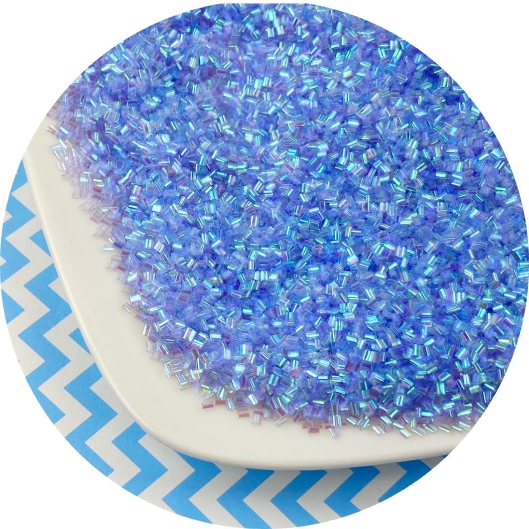 Clear iridescent Tube confetti bingsu beads – luvasupplies