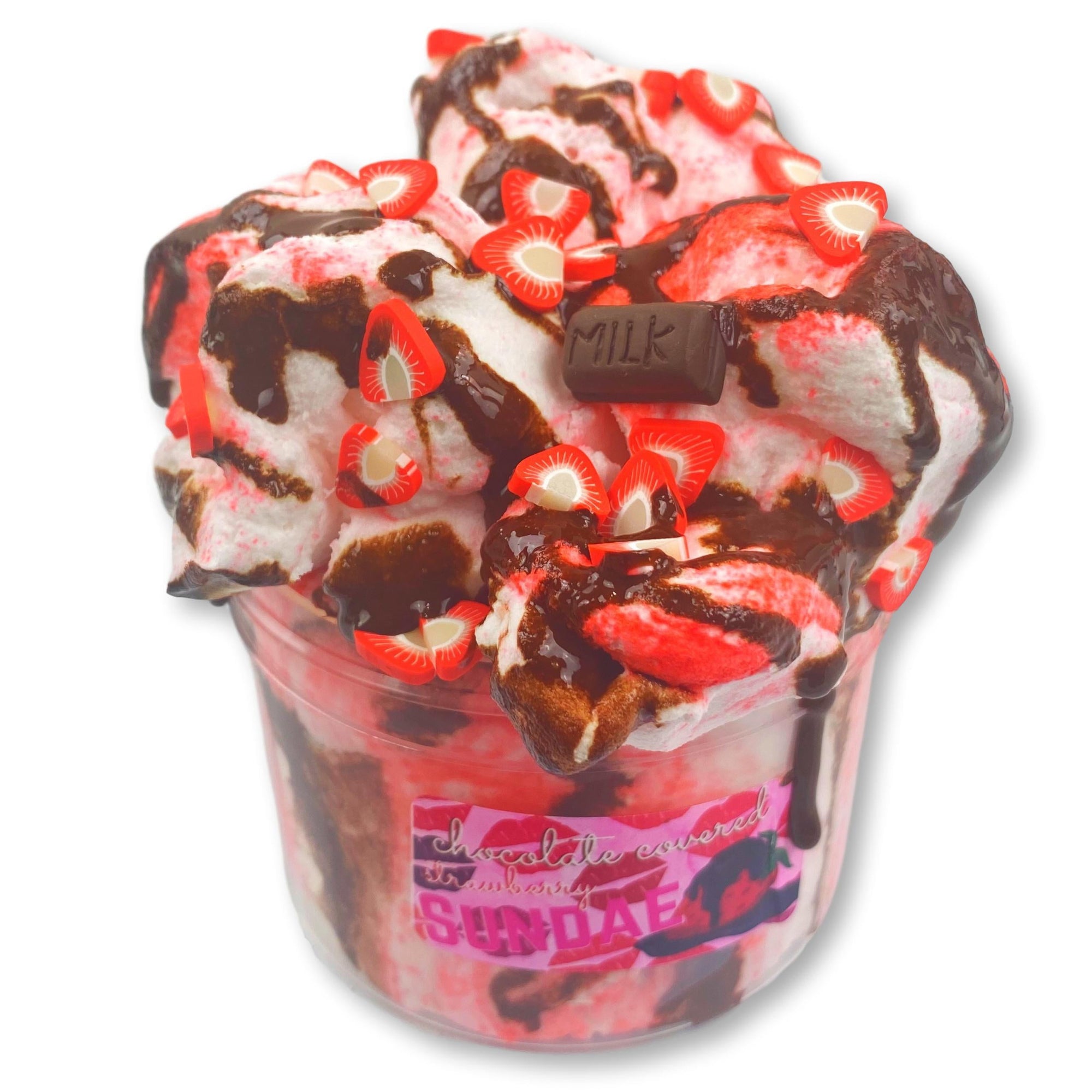 Chocolate Covered Strawberry Sundae Slime - Shop Slime - Dope Slimes