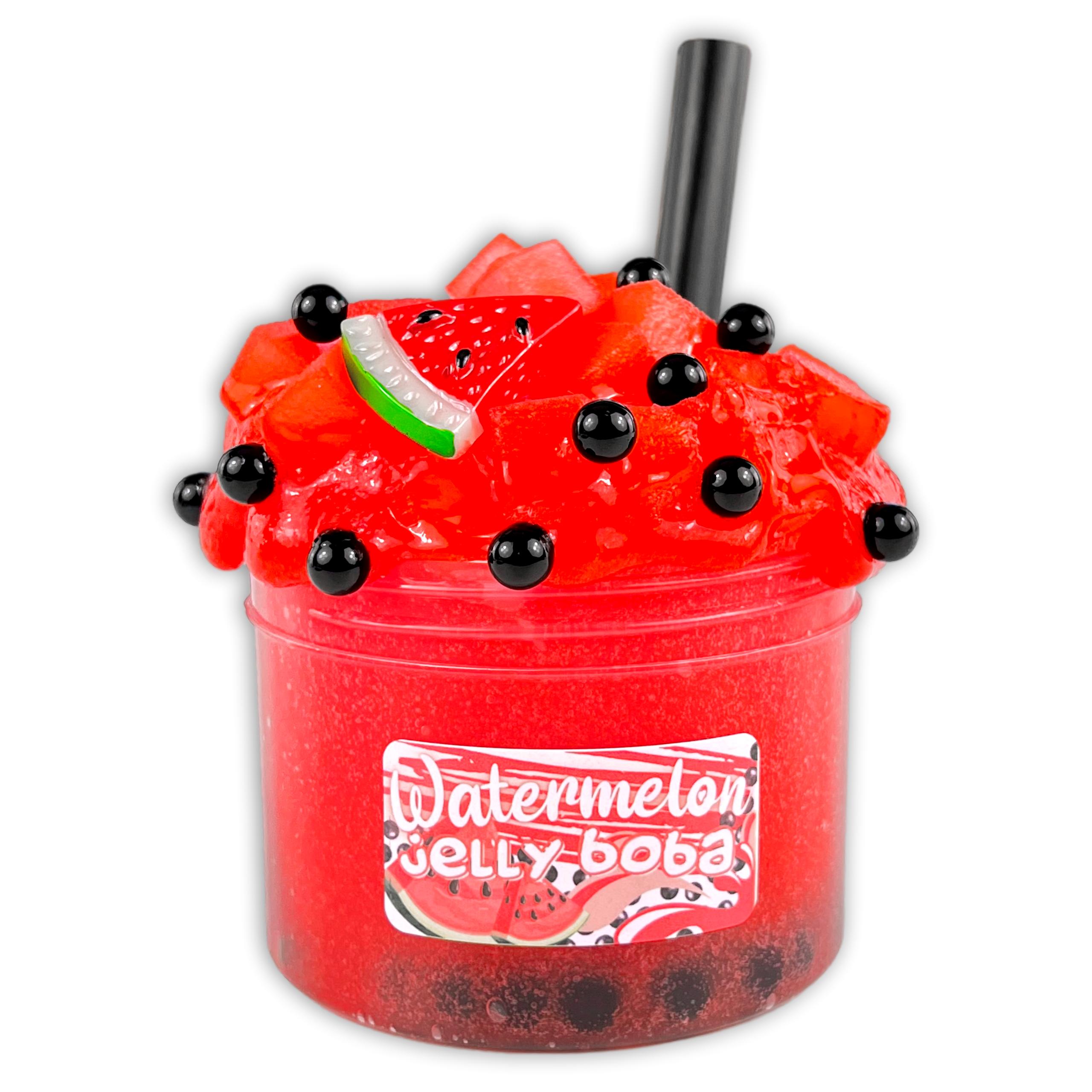 Watermelon Jelly Boba Clear Slime - Shop Slime - Dope Slimes