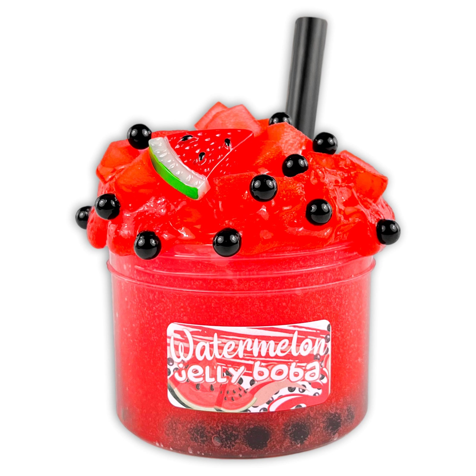 Watermelon Jelly Boba Clear Slime - Shop Slime - Dope Slimes