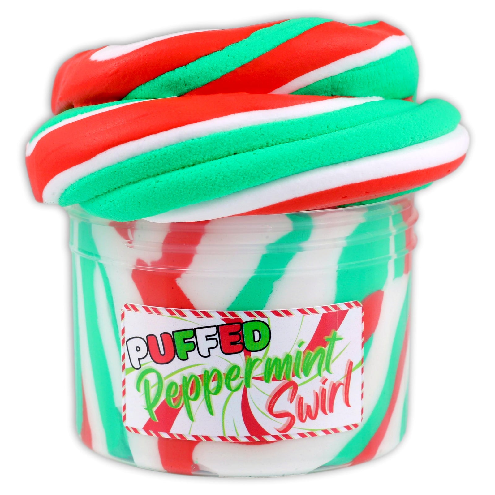 Puffed Peppermint Swirl Butter Slime - Shop Christmas Slimes
