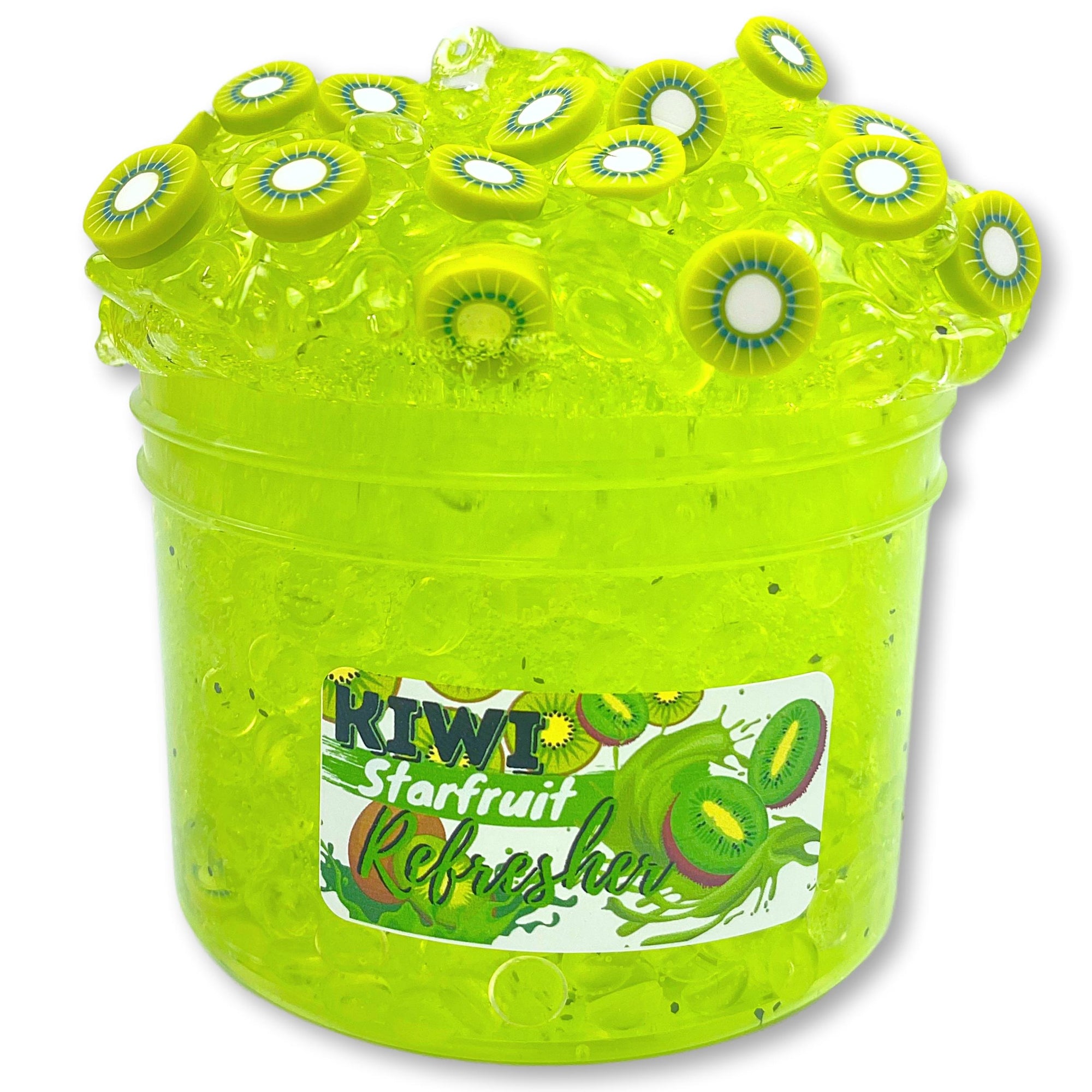 Kiwi-Starfruit Refresher Fishbowl Slime - Shop Slime - Dope Slimes