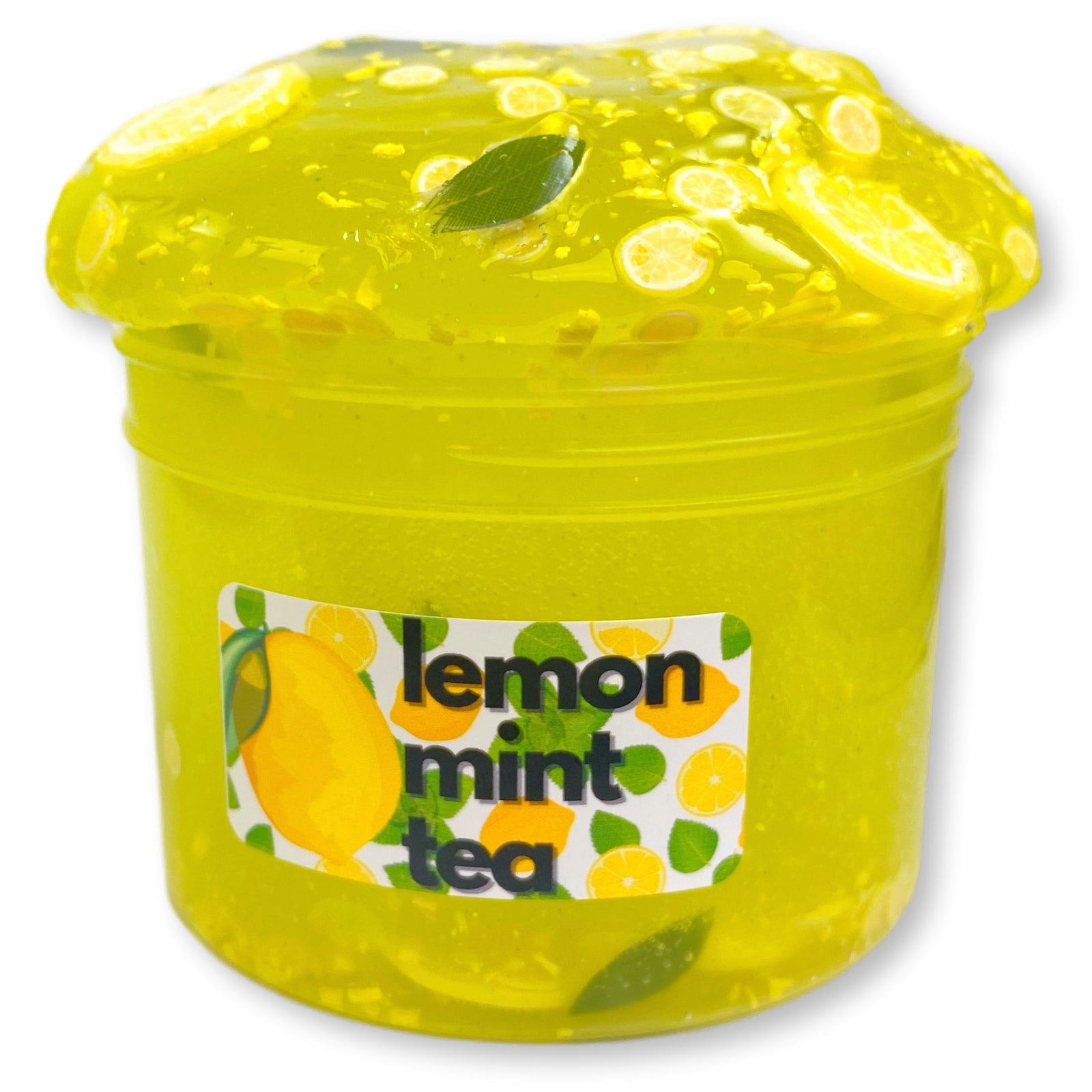 Lemon Mint Tea Clear Slime - Shop Slime - Dope Slimes