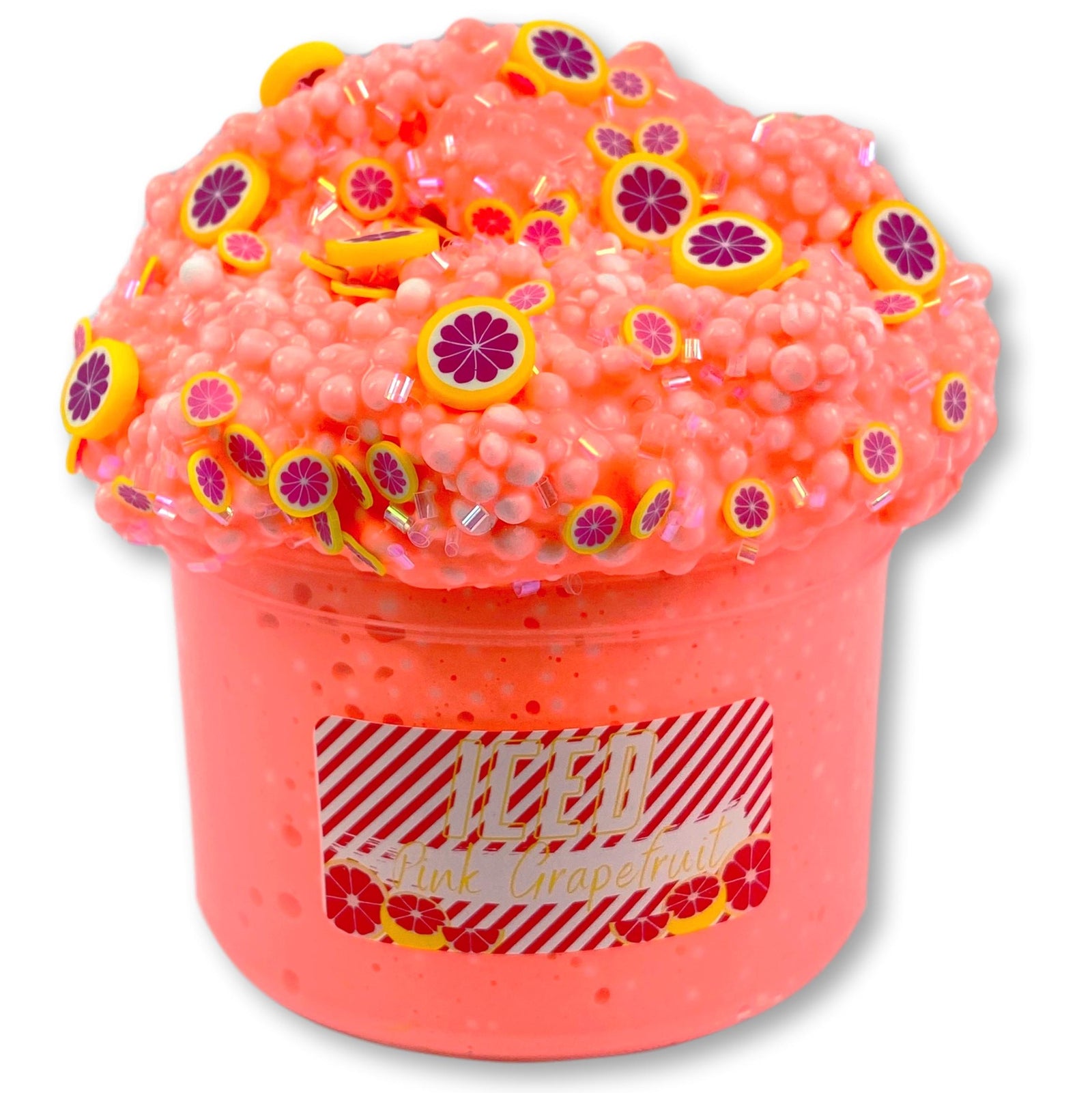 Iced Pink Grapefruit Floam Slime - Shop Slime - Dope Slimes