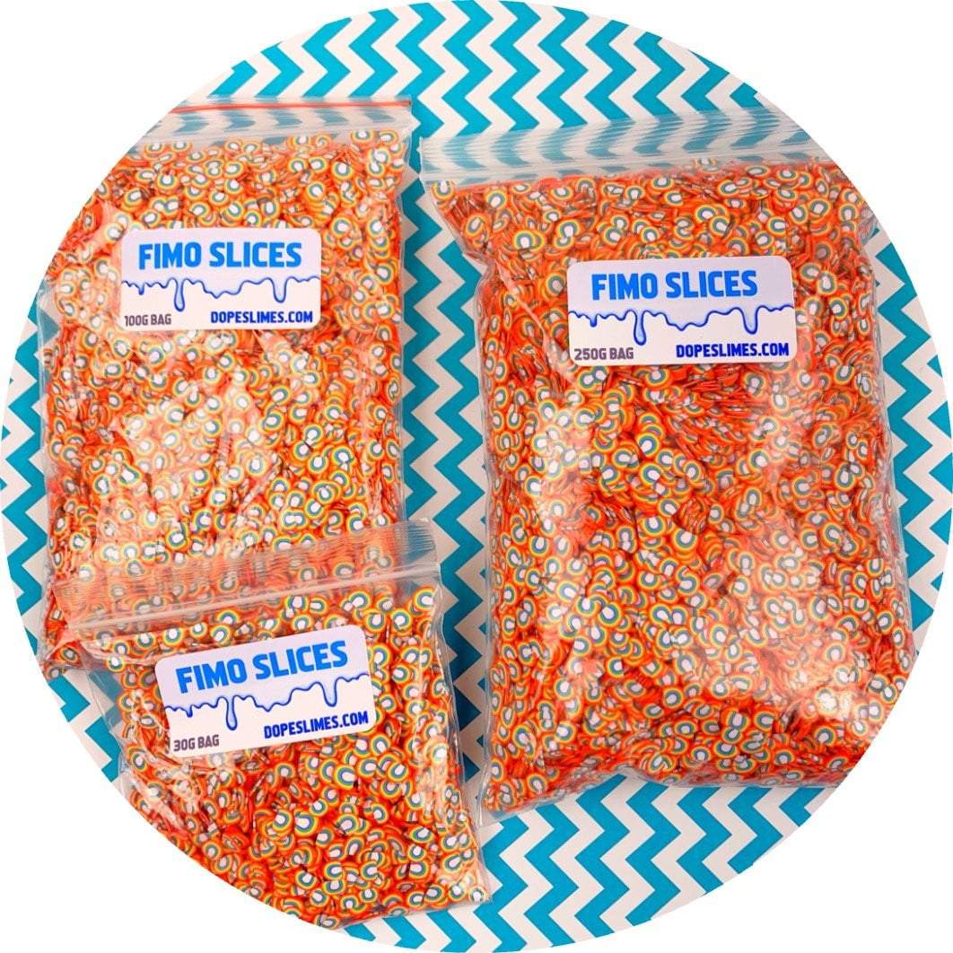 Rainbow Fimo Slices - Fimo Slices - Dope Slimes LLC - Dope Slimes LLC