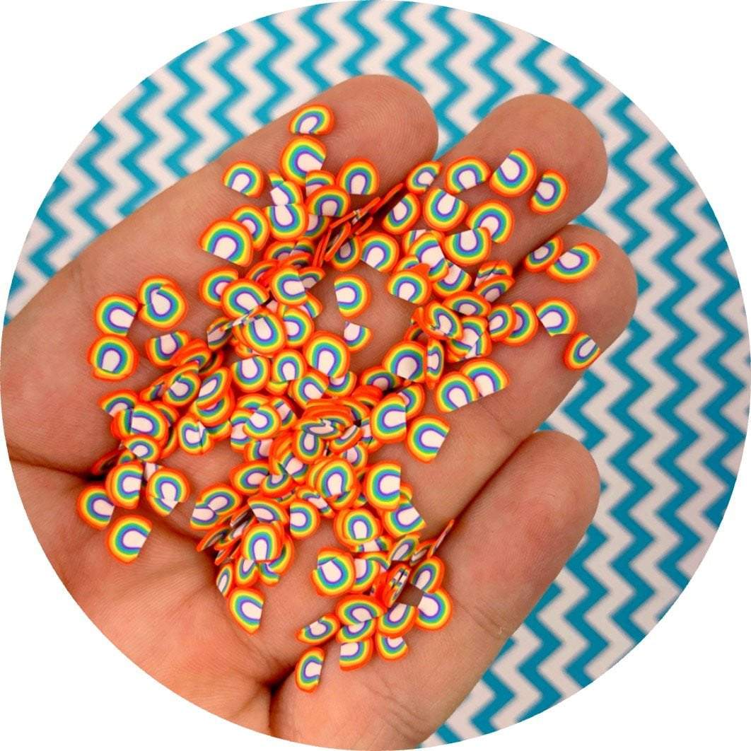 Rainbow Fimo Slices - Fimo Slices - Dope Slimes LLC - Dope Slimes LLC