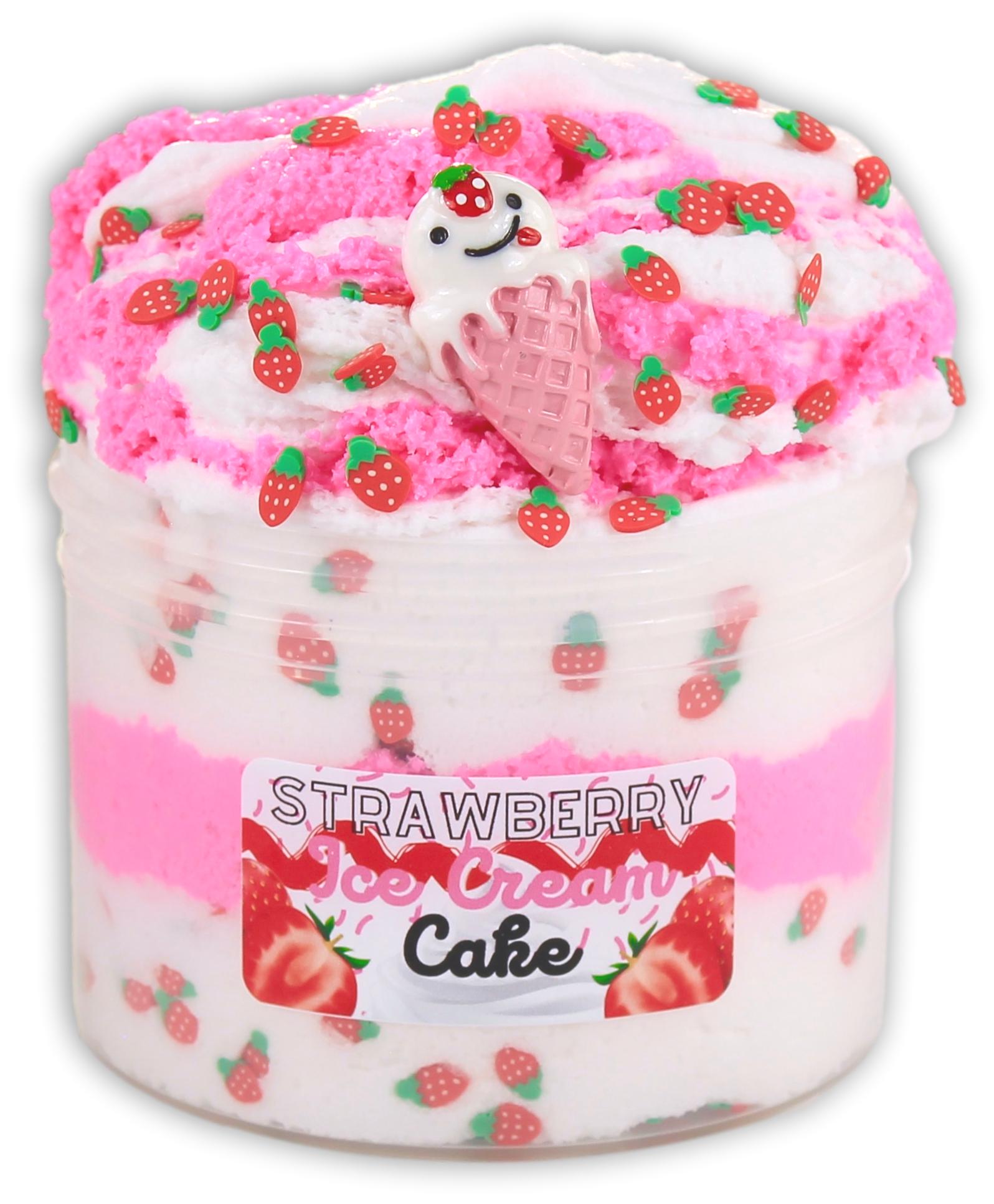 Strawberry Ice-Cream Cake Unique Slime - Shop Slime - Dope Slimes