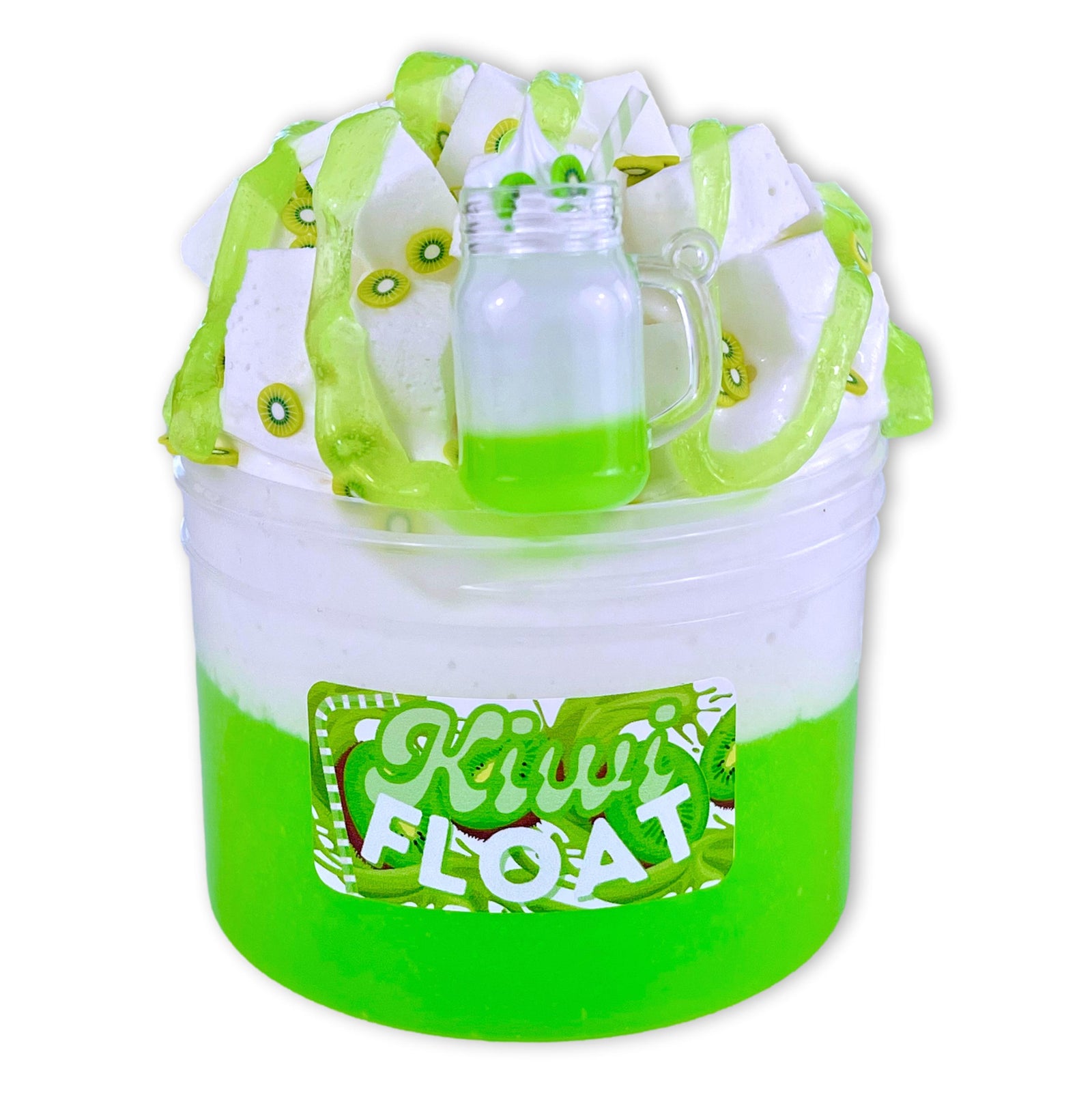 Kiwi Float Unique Textured Slime - Shop Slime - Dope Slimes