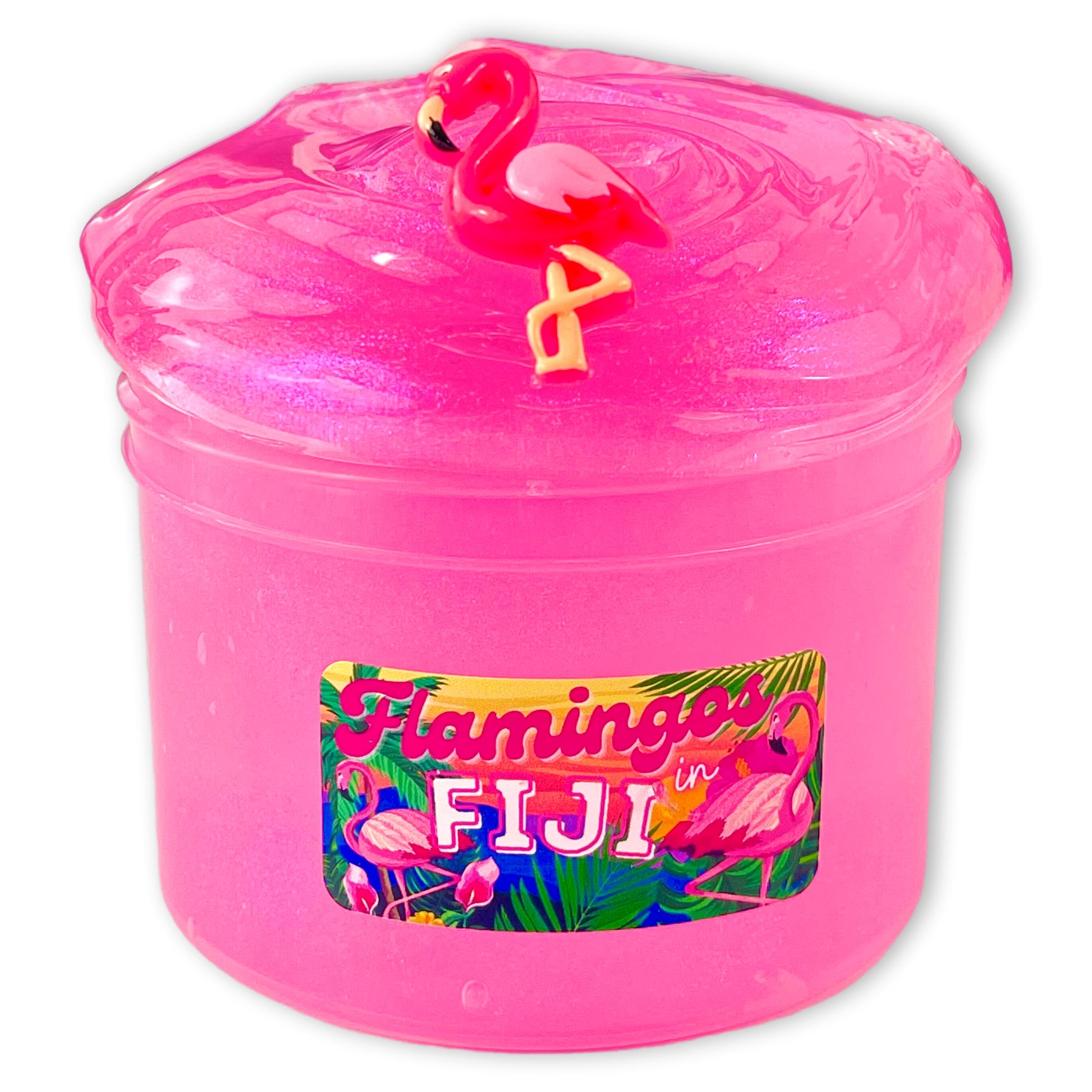 Flamingos In Fiji Clear Slime - Shop Slime - Dope Slimes