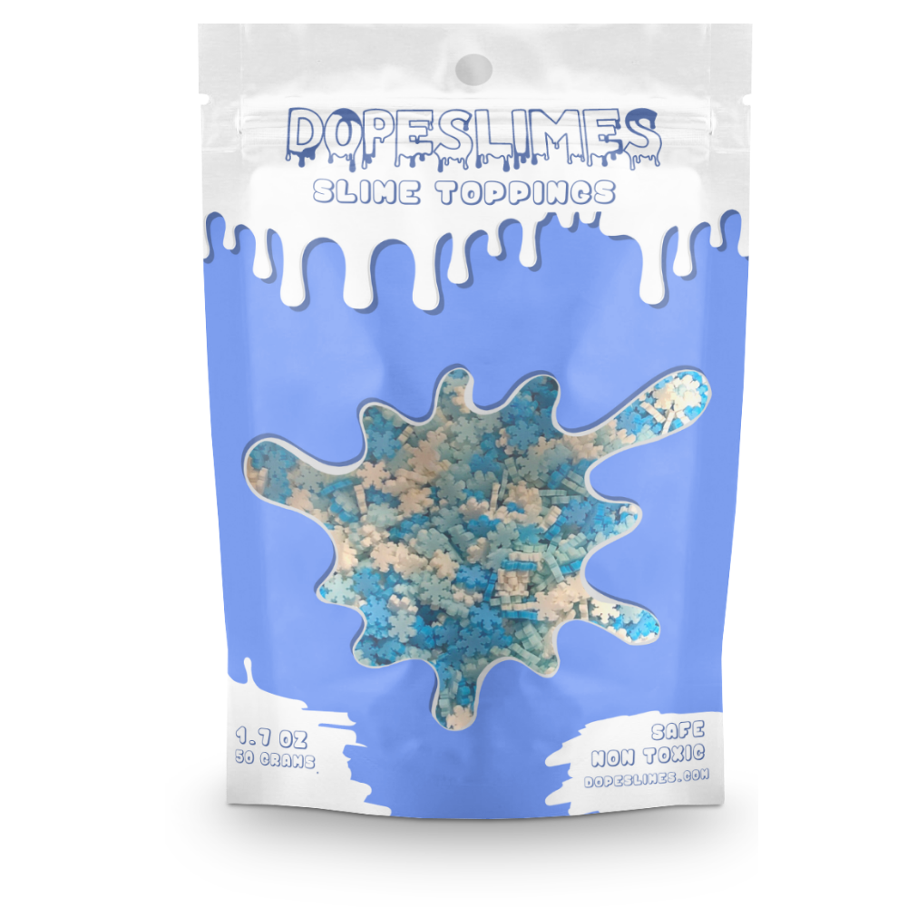 Snow Flake Fimo Sprinkles - Shop Slime Toppings - Dope Slimes