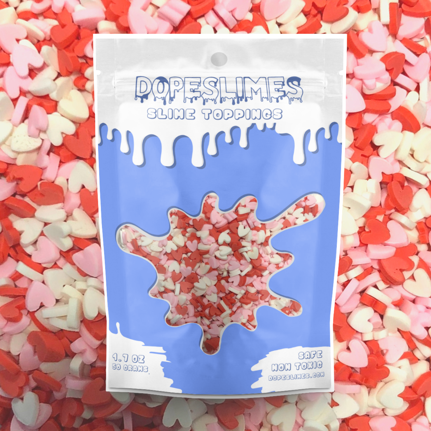 Heart Fimo Sprinkles - Slime Toppings - Dope Slimes