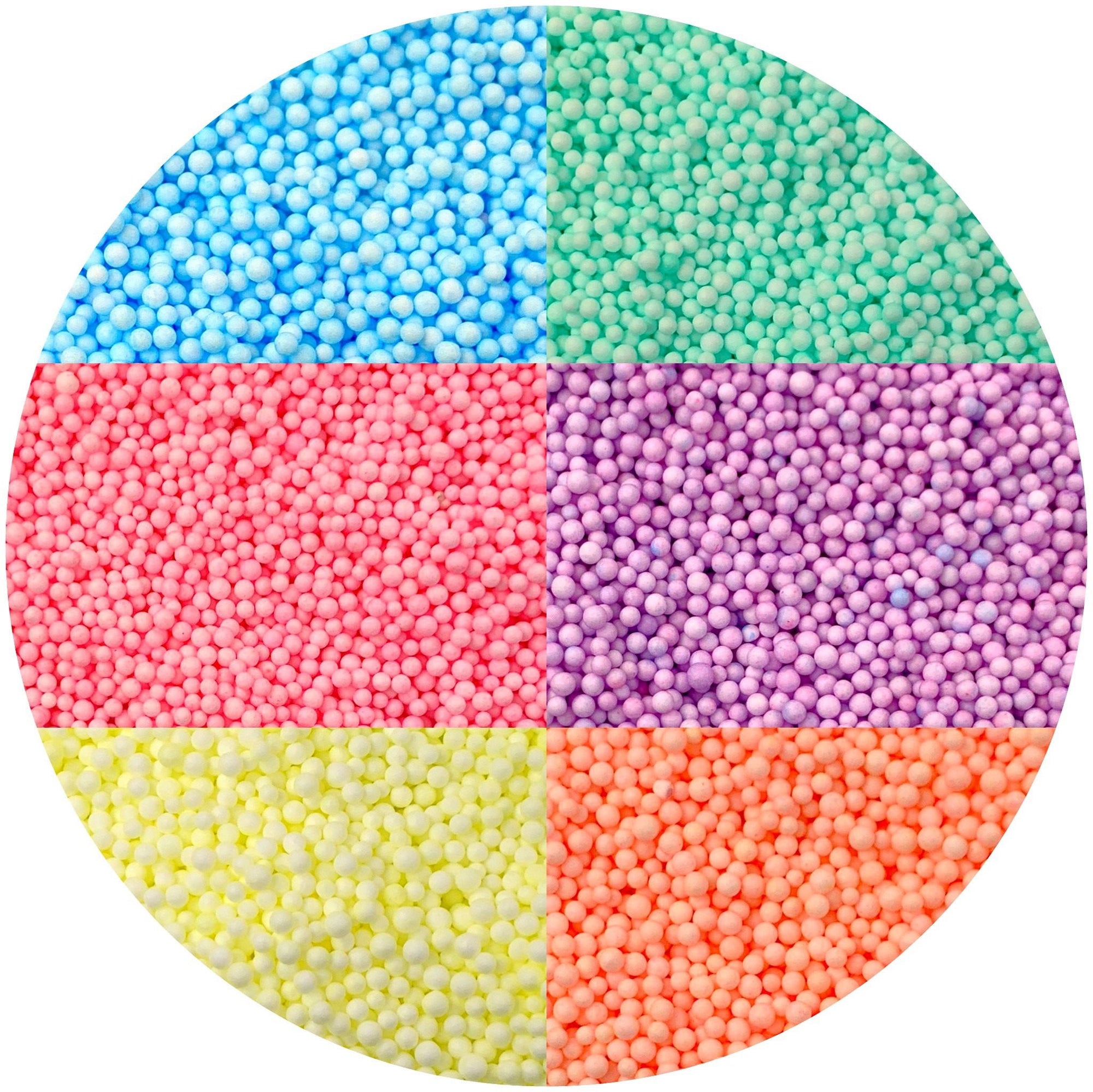 Pastel Foam Beads for Slime, 2mm or 4mm, Approx. 2.5 3 Cups, 10-15