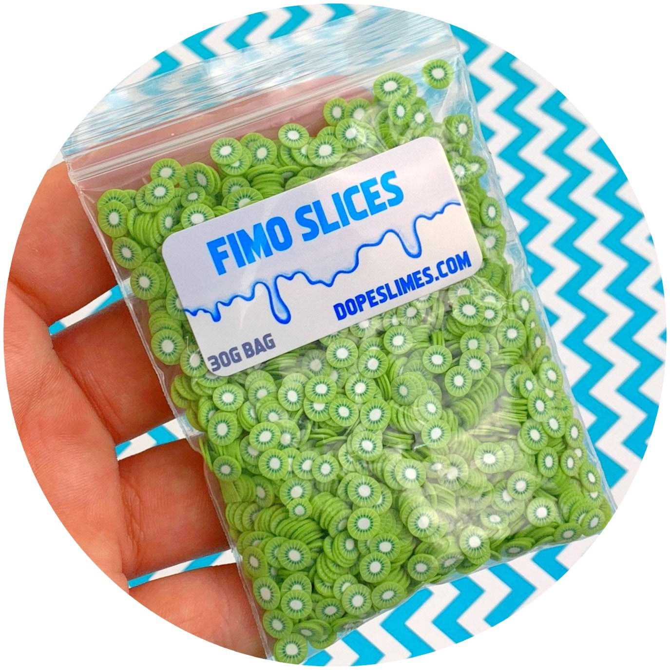 Kiwi Fimo Slices - Fimo Slices - Dope Slimes LLC - Dope Slimes LLC
