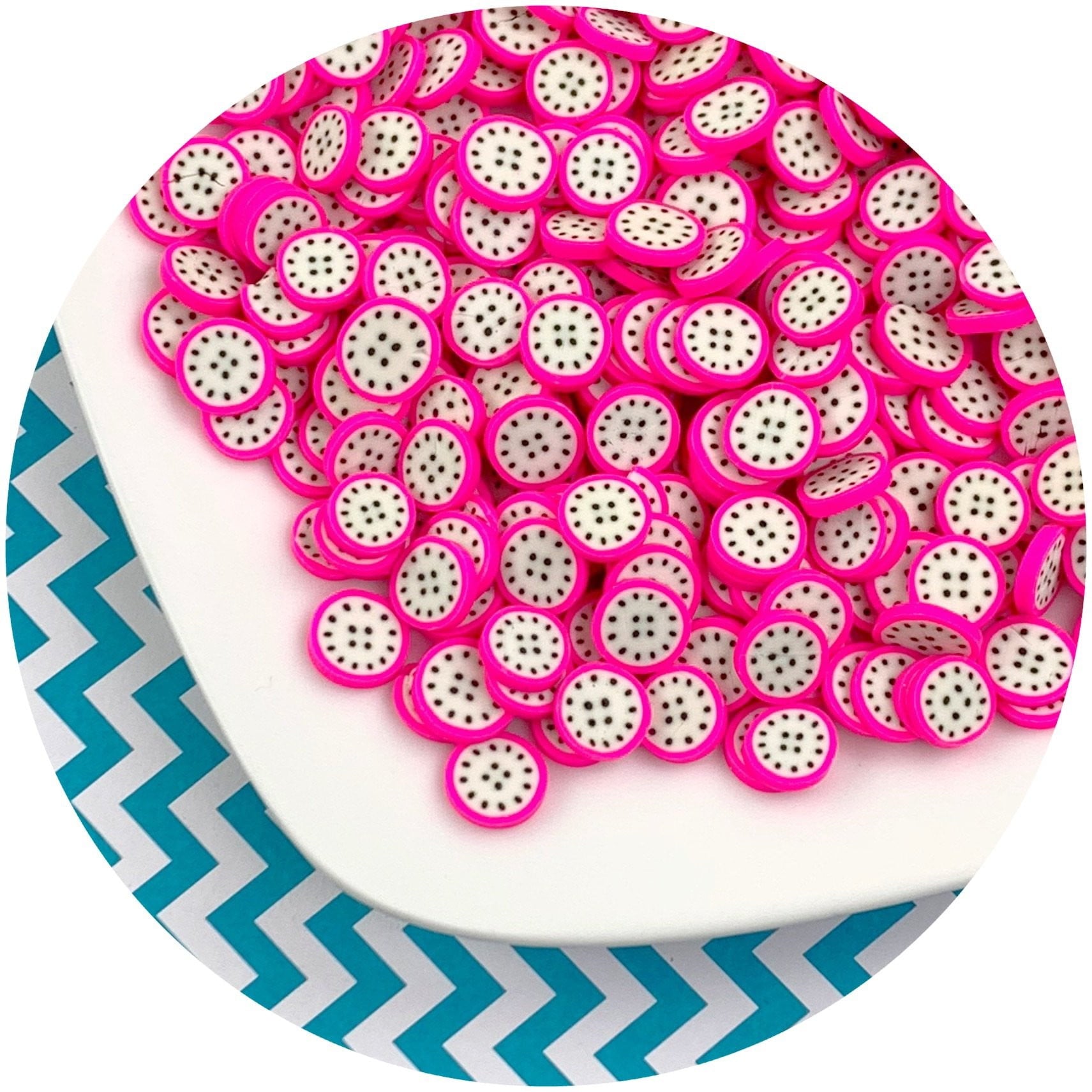 Jumbo Dragon Fruit Fimo Slices - Fimo Slices - Dope Slimes LLC - Dope Slimes LLC