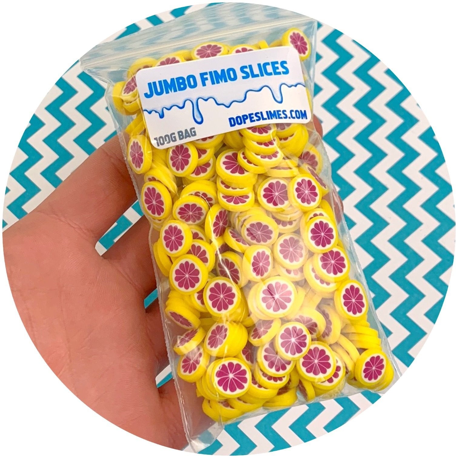 Jumbo Grapefruit Fimo Slices - Fimo Slices - Dope Slimes LLC - Dope Slimes LLC