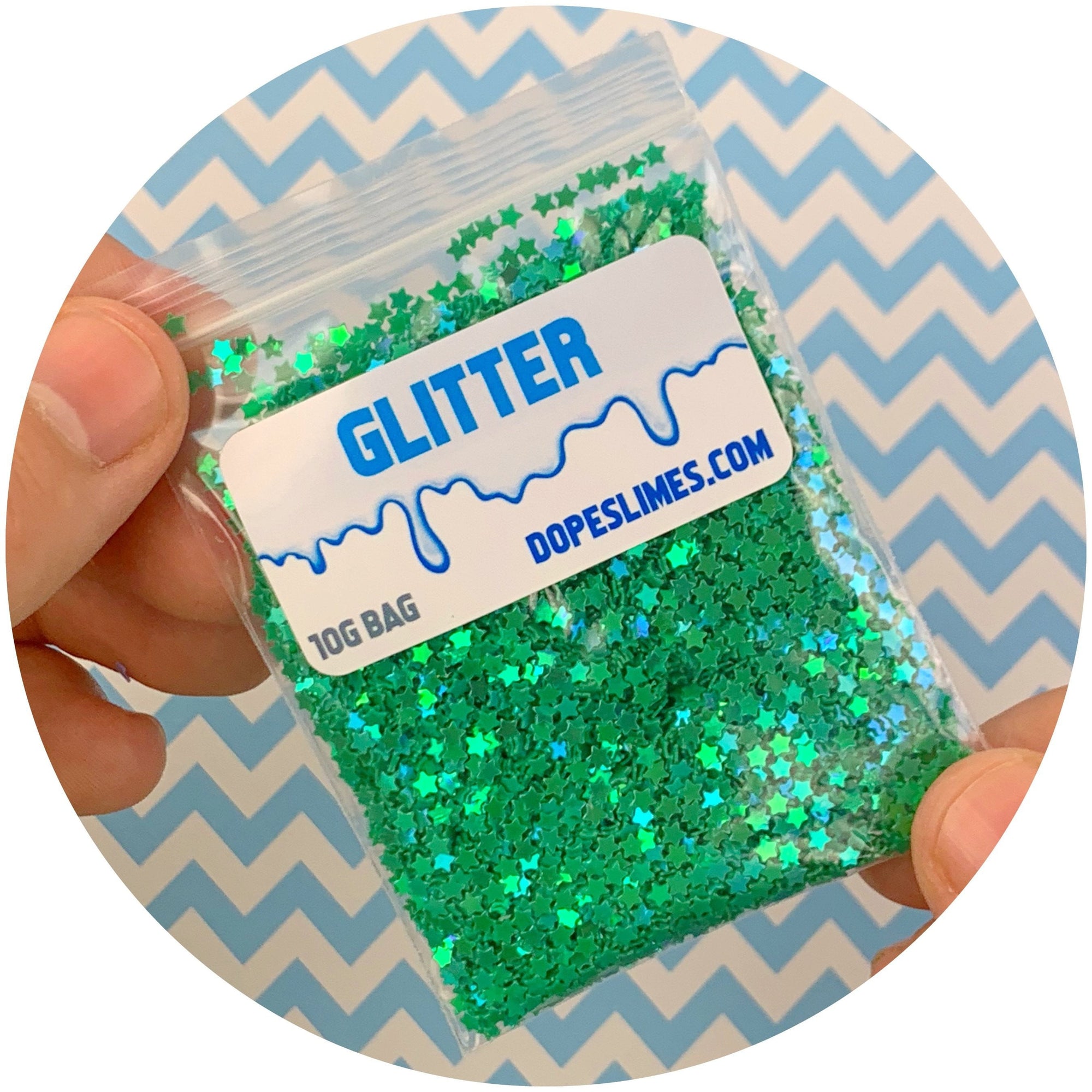 Green Holographic Stars - Fimo Slices - Dope Slimes LLC - Dope Slimes LLC