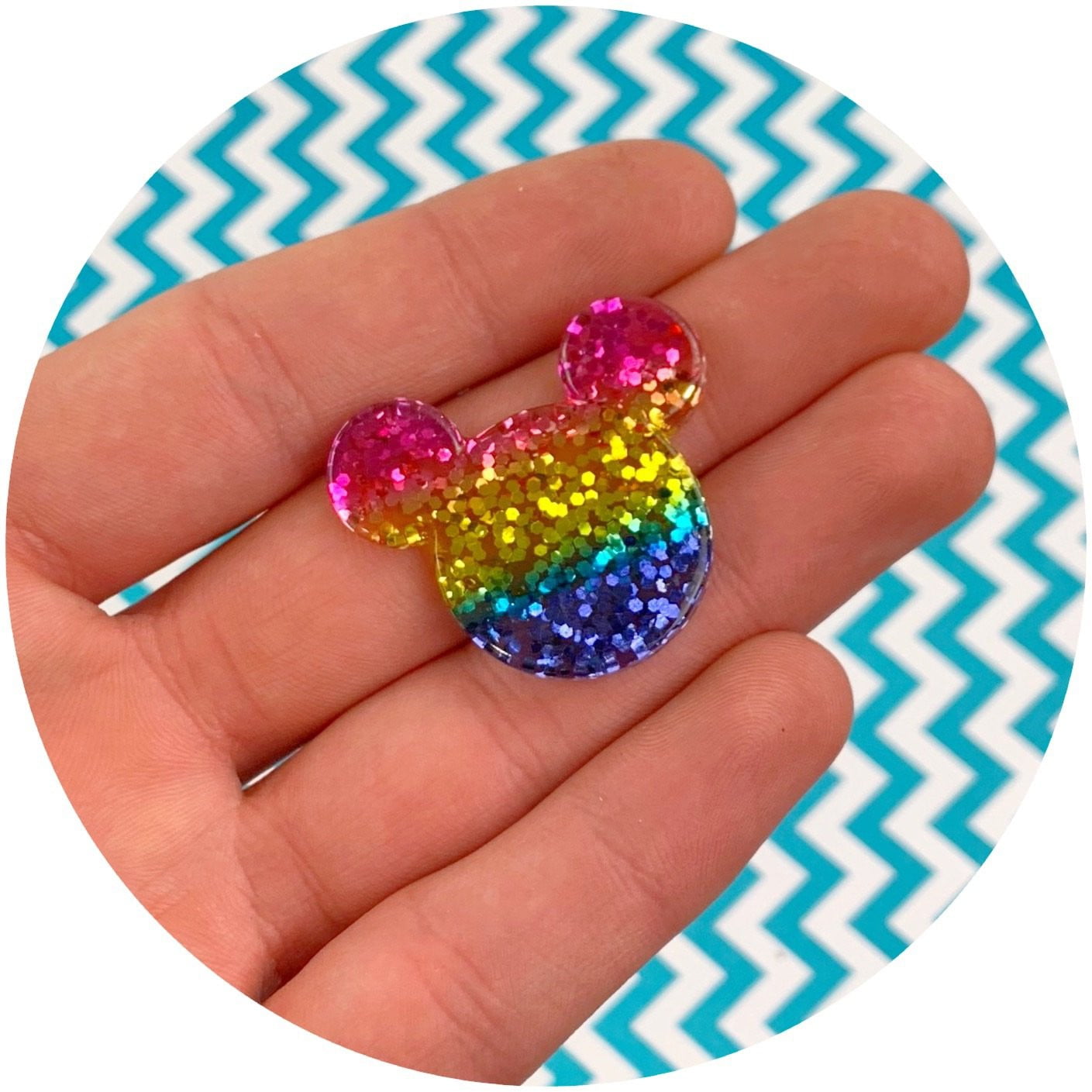 Holographic Mickey Mouse Charm - Fimo Slices - Dope Slimes LLC - Dope Slimes LLC
