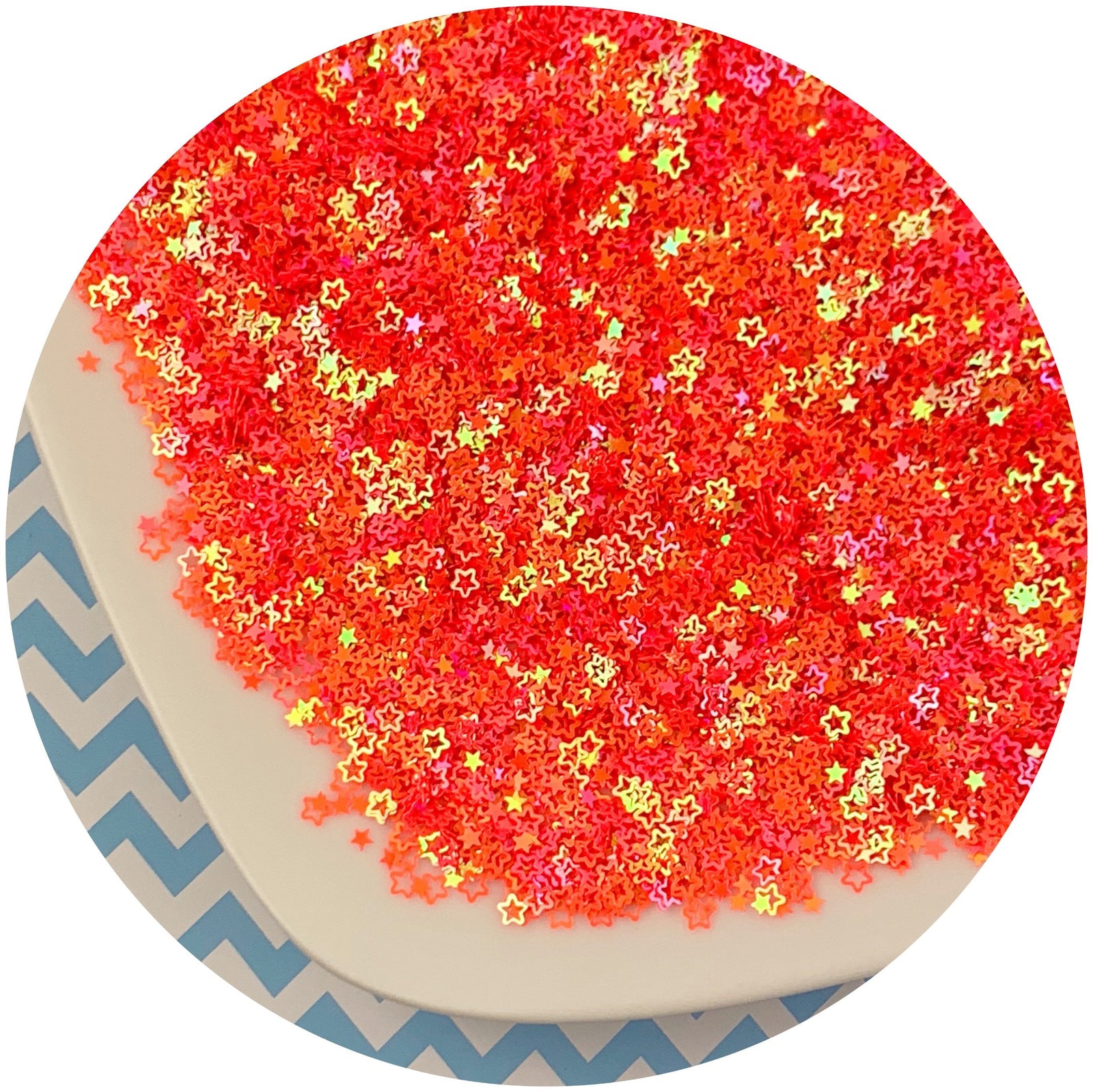 Neon Pink Stars - Fimo Slices - Dope Slimes LLC - Dope Slimes LLC