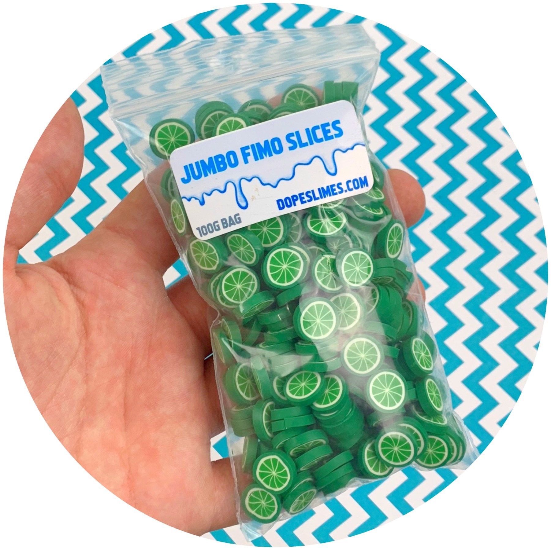 Jumbo Lime Fimo Slices - Fimo Slices - Dope Slimes LLC - Dope Slimes LLC