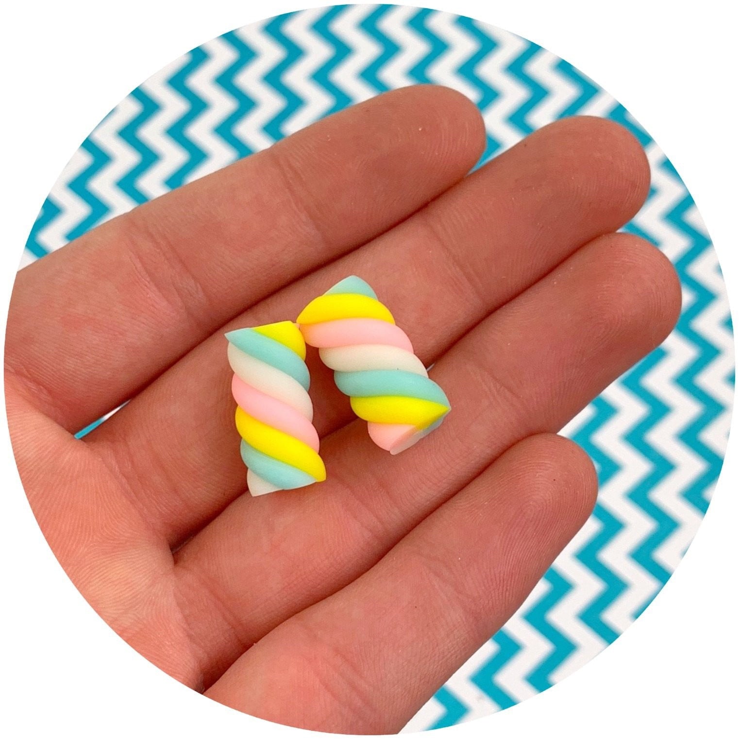 Marshmallow Twist Charm - Fimo Slices - Dope Slimes LLC - Dope Slimes LLC
