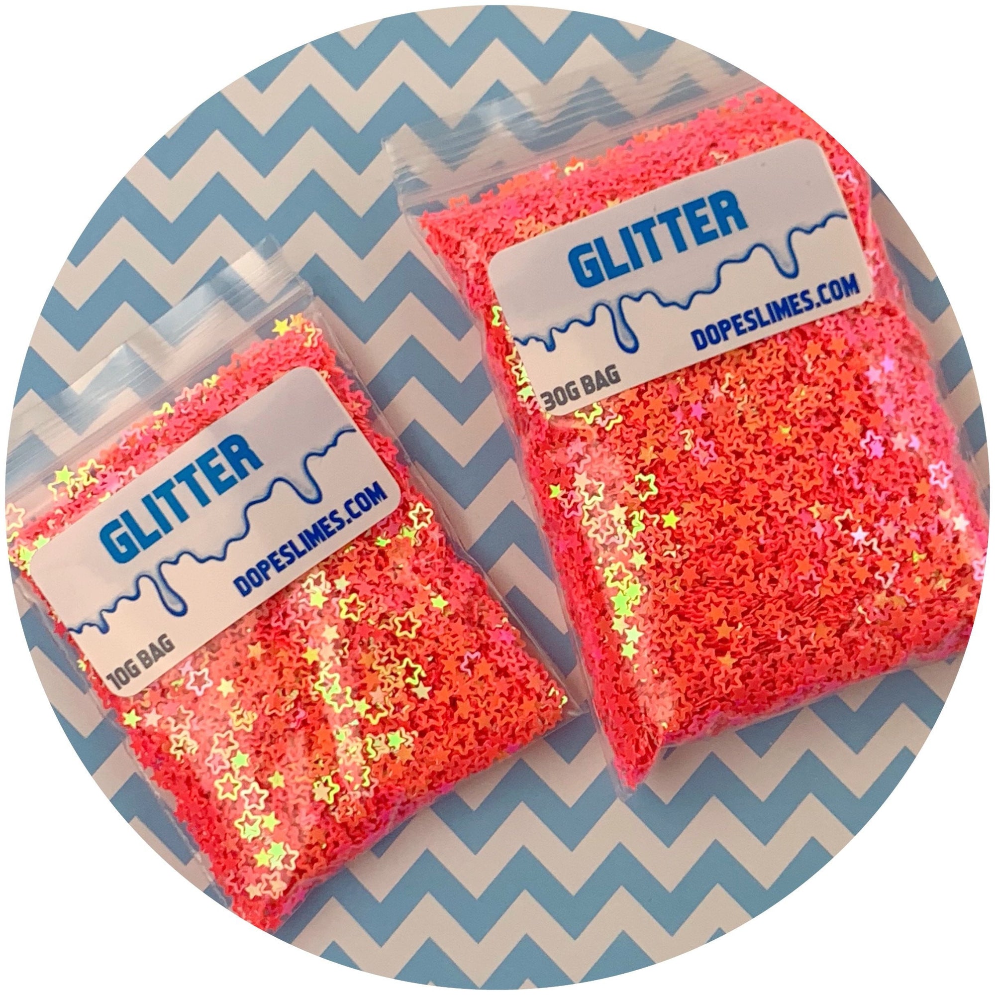 Neon Pink Stars - Fimo Slices - Dope Slimes LLC - Dope Slimes LLC