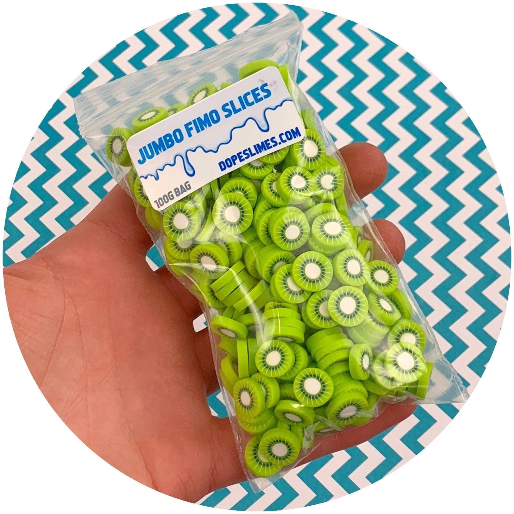 Jumbo Kiwi Fimo Slices - Fimo Slices - Dope Slimes LLC - Dope Slimes LLC