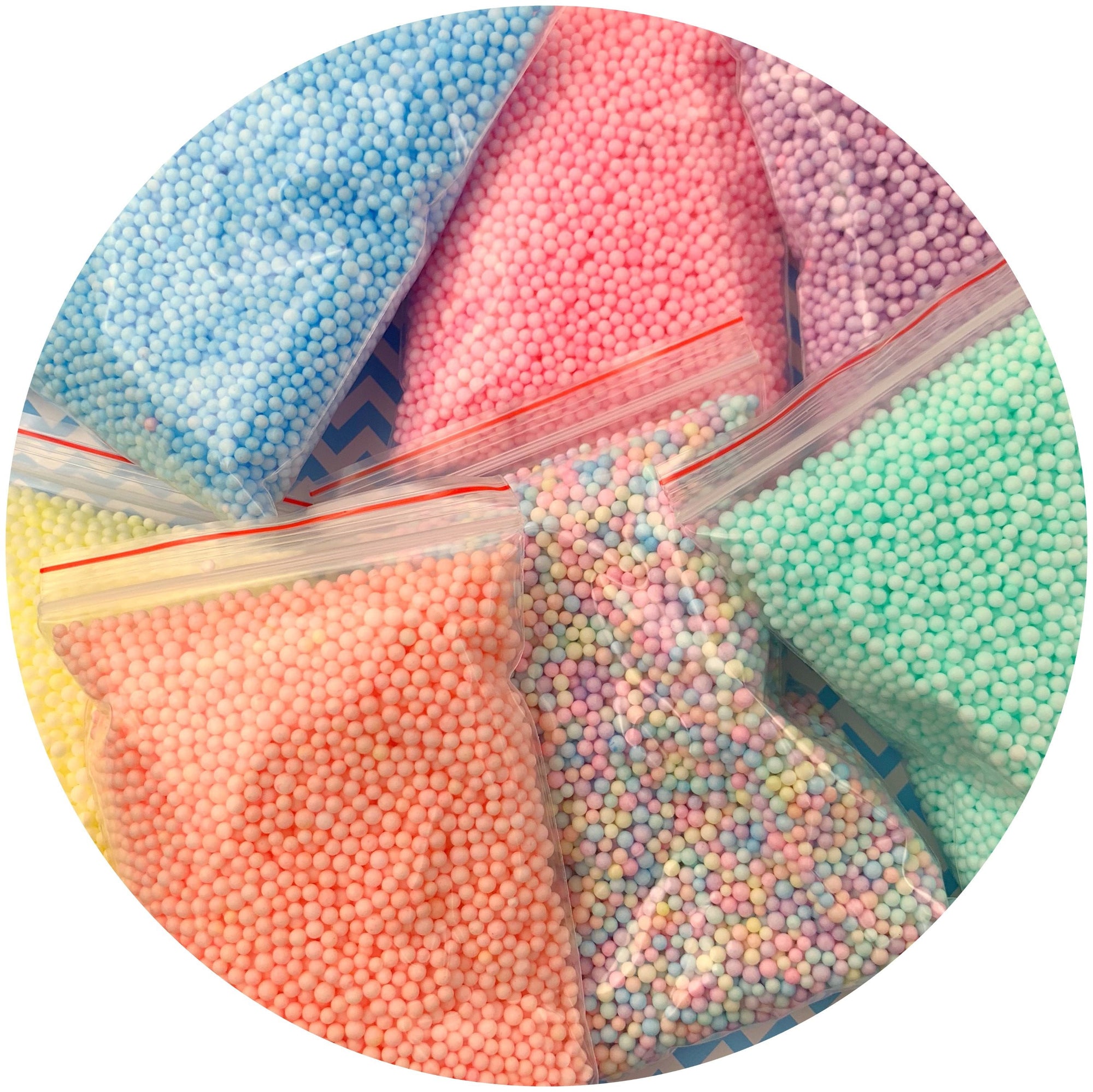 Pastel Fluffy Slime, Foam Beads Colorful