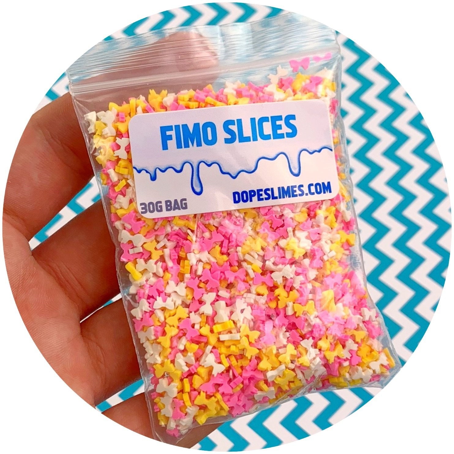 Bow Sprinkles - Fimo Slices - Dope Slimes LLC - Dope Slimes LLC