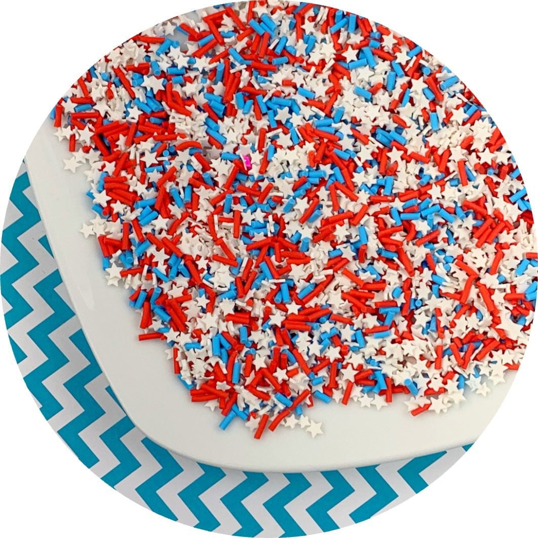 Freedom Star Sprinkles - Fimo Slices - Dope Slimes LLC - Dope Slimes LLC
