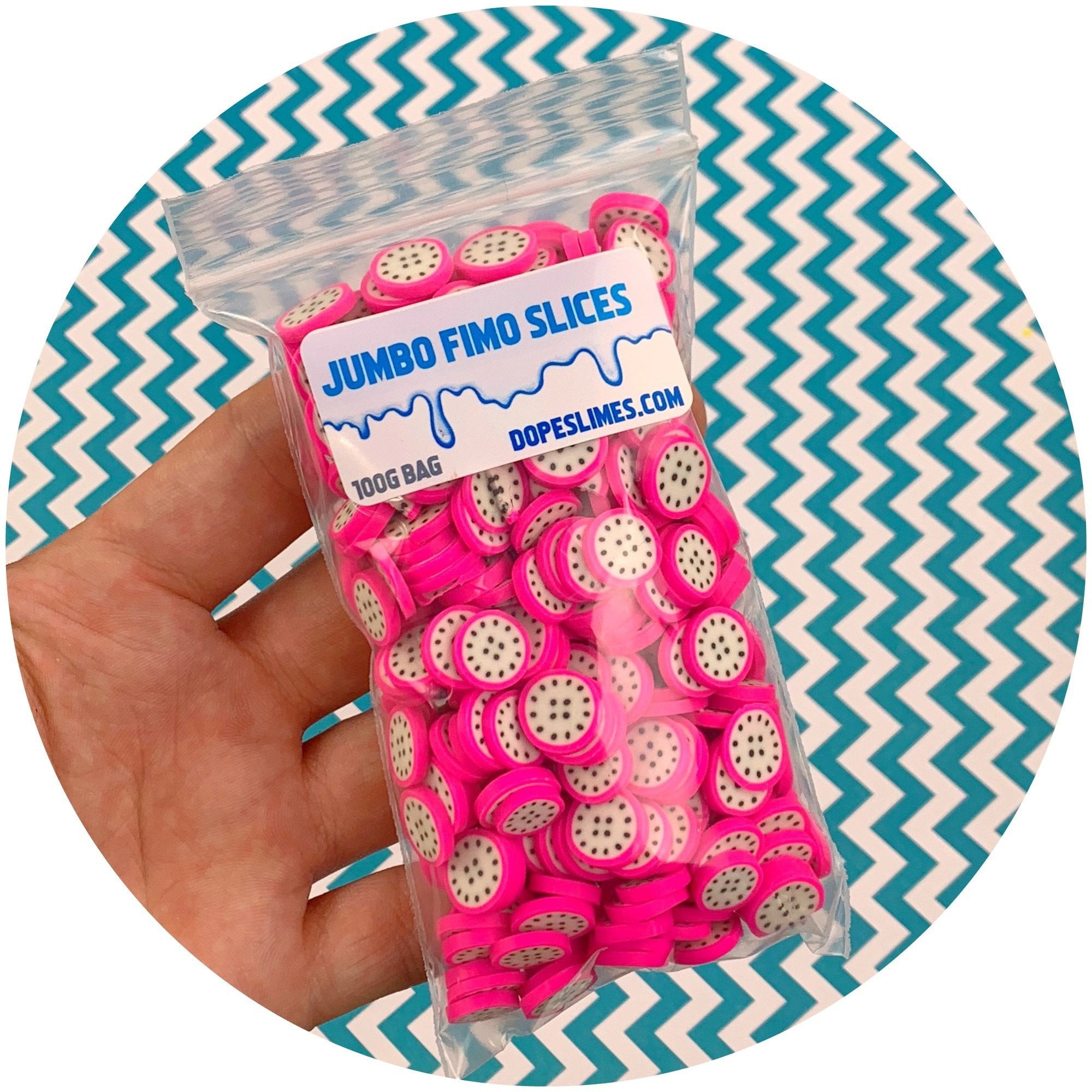 Jumbo Dragon Fruit Fimo Slices - Fimo Slices - Dope Slimes LLC - Dope Slimes LLC