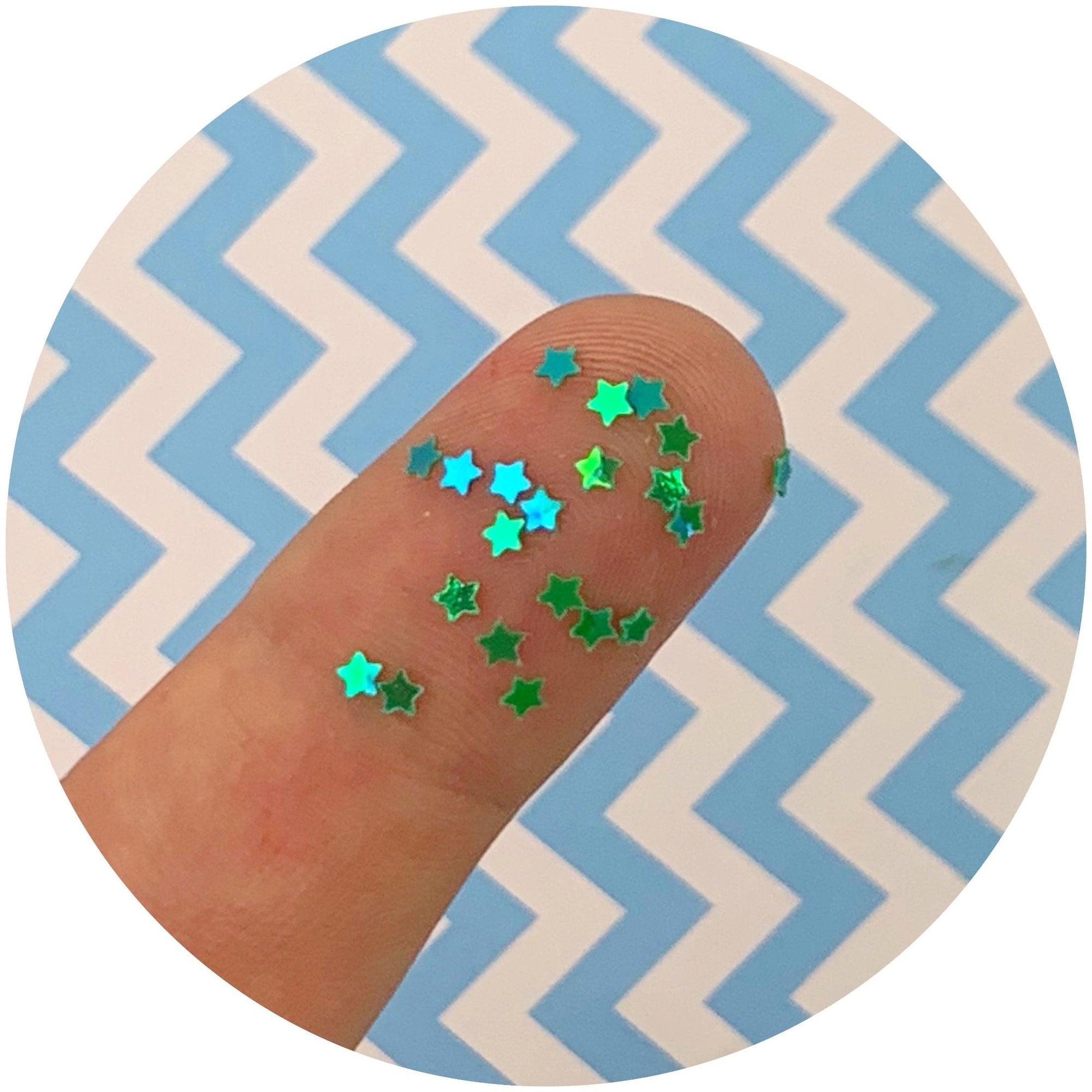 Green Holographic Stars - Fimo Slices - Dope Slimes LLC - Dope Slimes LLC