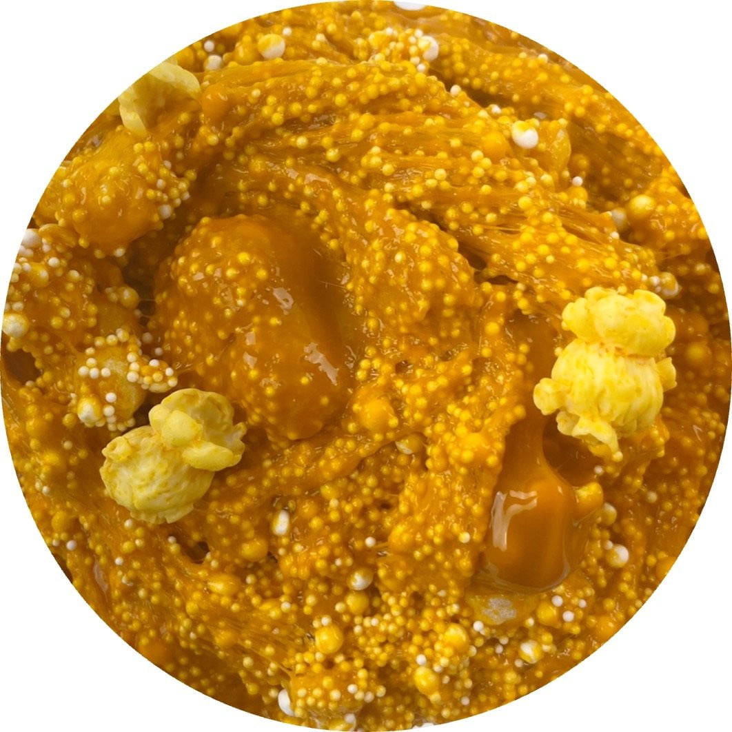 Caramel Corn Crunch Floam Slime - Shop Slime - Dope Slimes