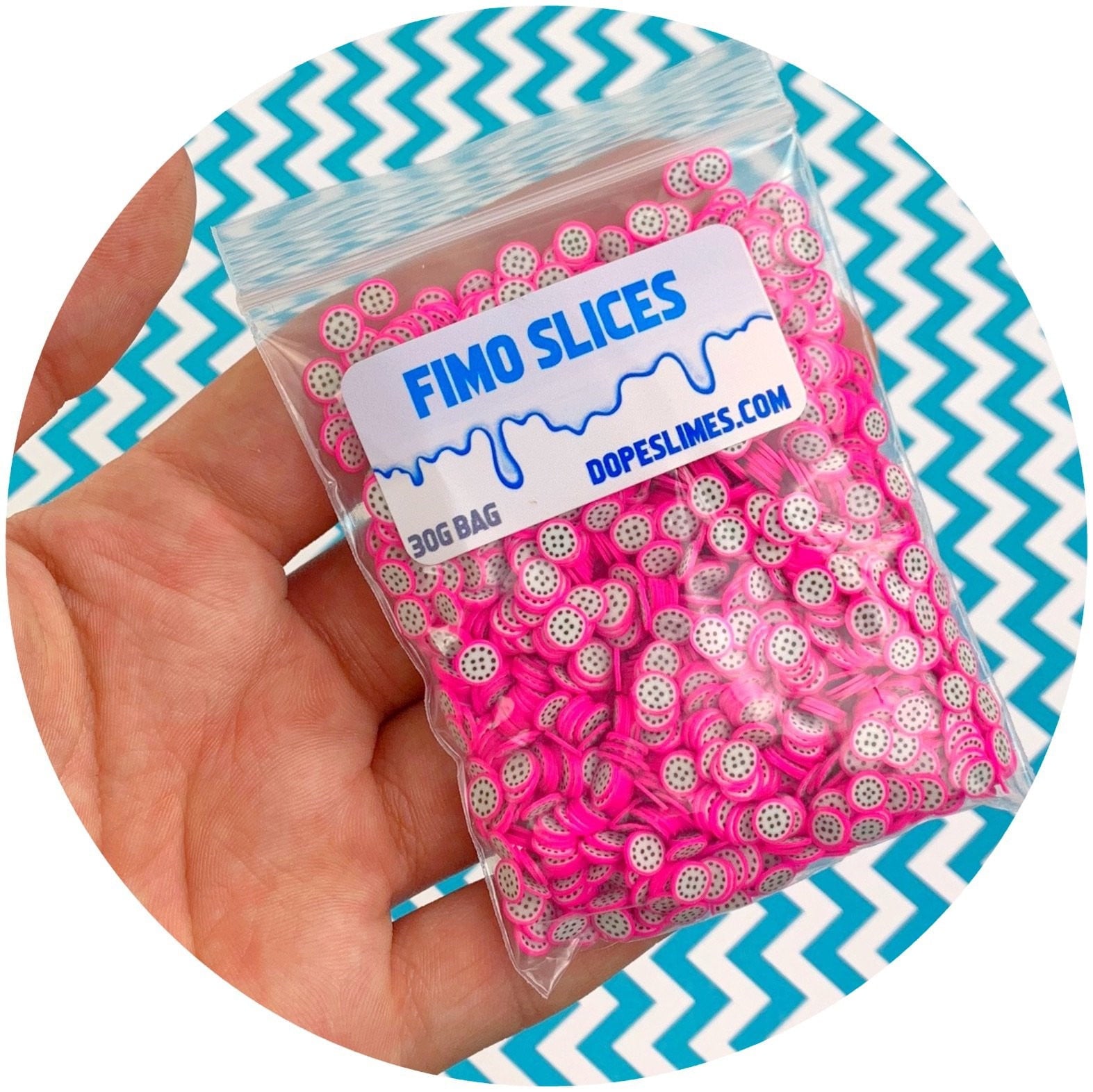 Dragon Fruit Fimo Slices - Fimo Slices - Dope Slimes LLC - Dope Slimes LLC