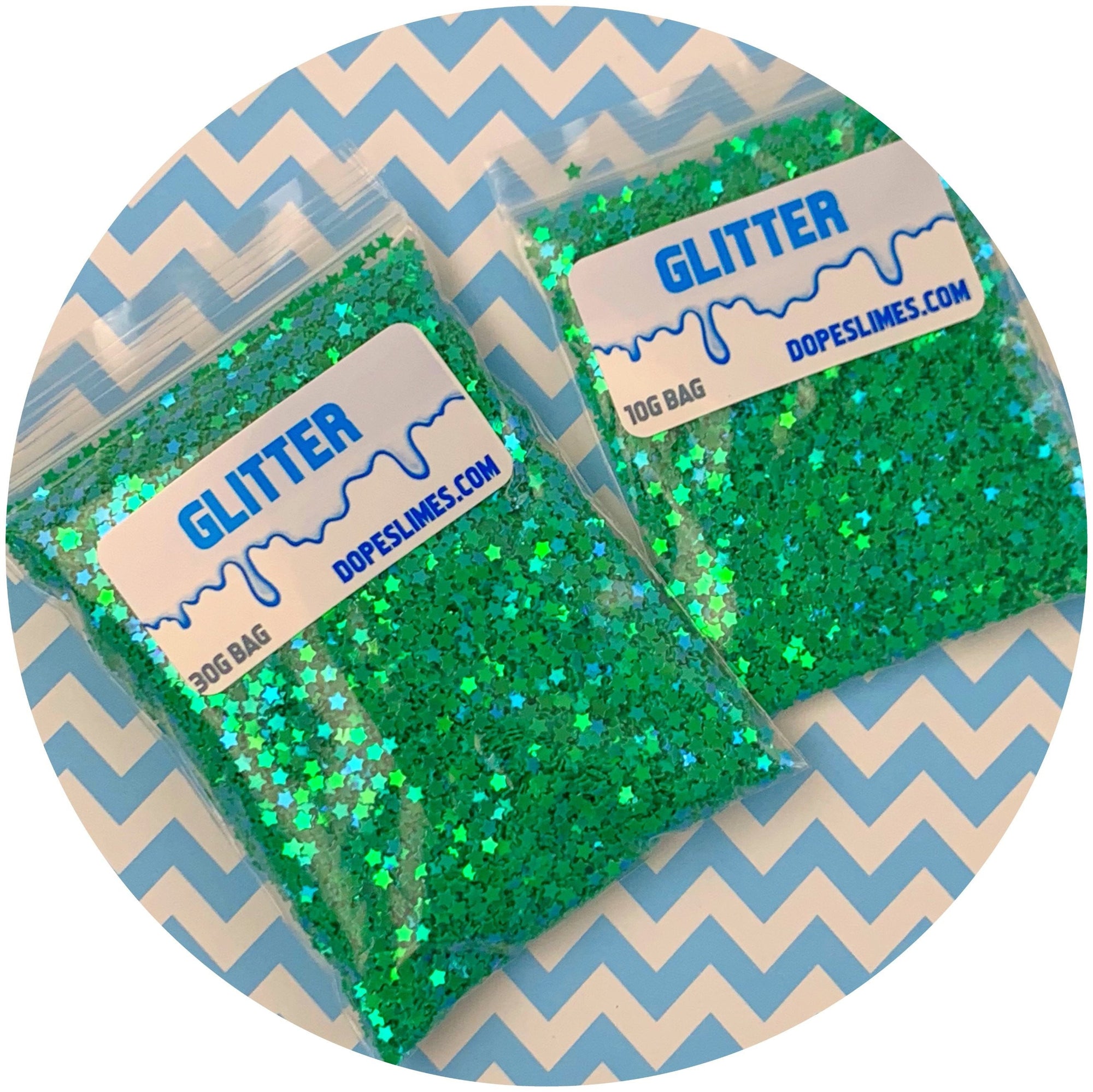 Green Holographic Stars - Fimo Slices - Dope Slimes LLC - Dope Slimes LLC